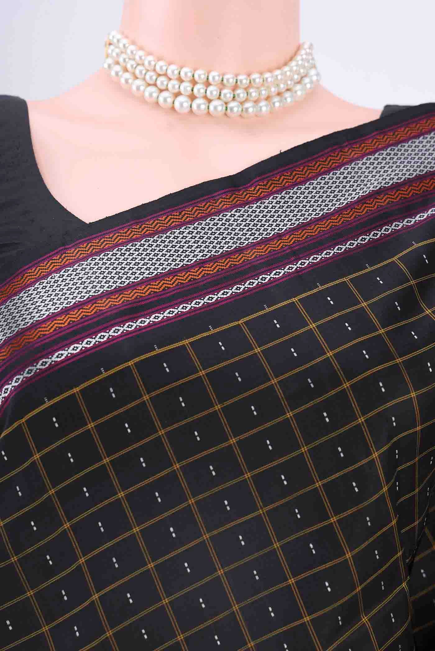 Black Kanchipuram Silk Saree - Image 2