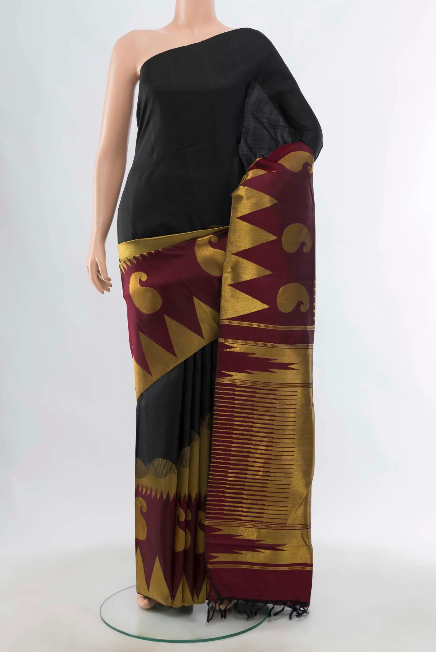 Black Kanchipuram Silk Saree