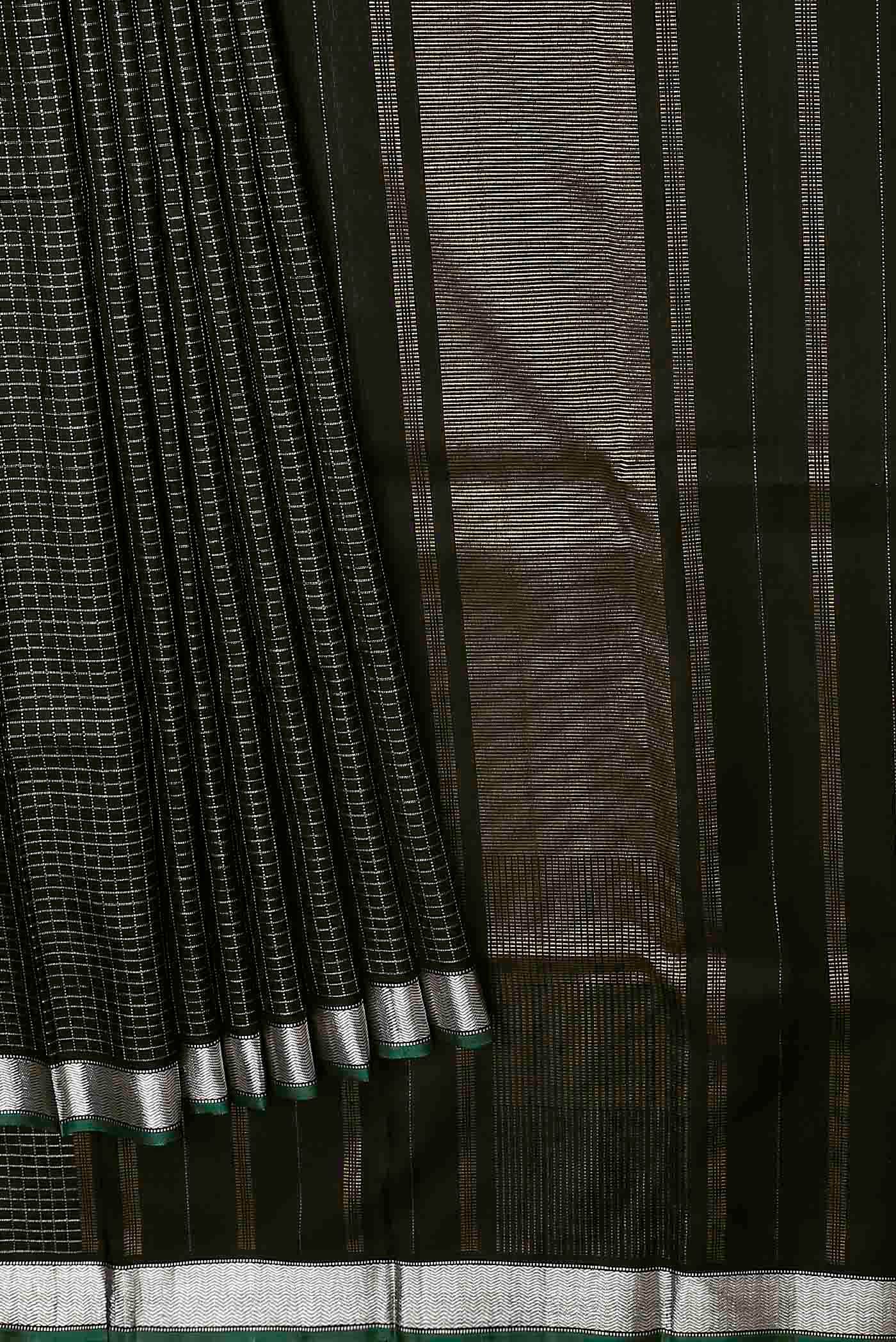 Black Kanchipuram Silk Saree - Image 2