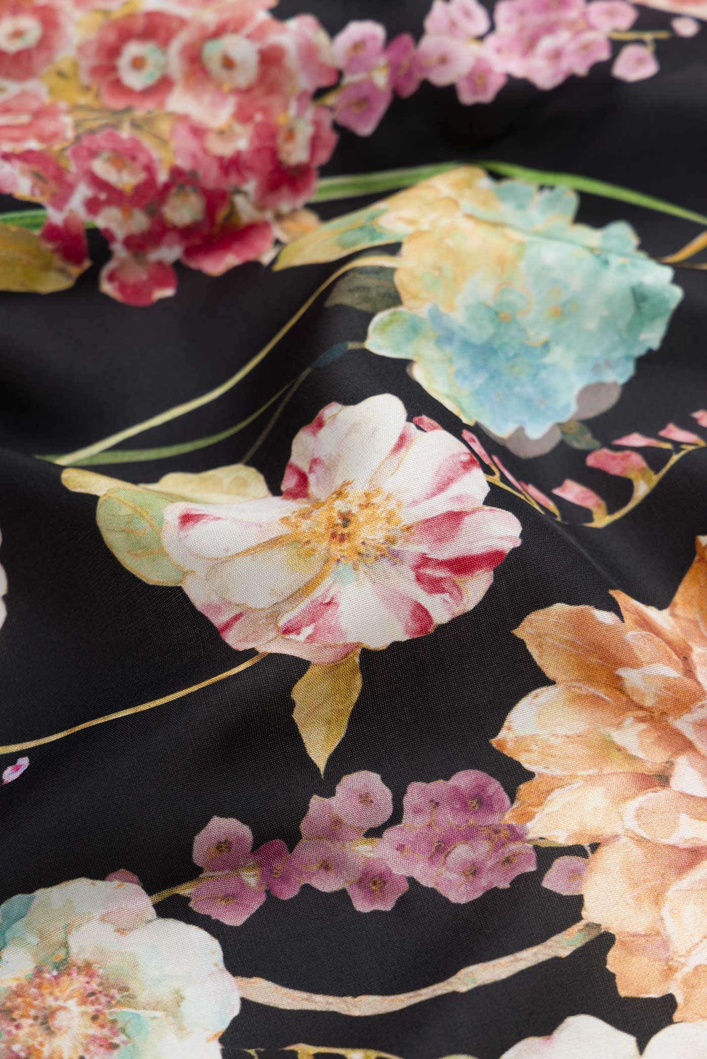 Pure Silk Pure Zari Black Kanchipuram Saree - Image 3