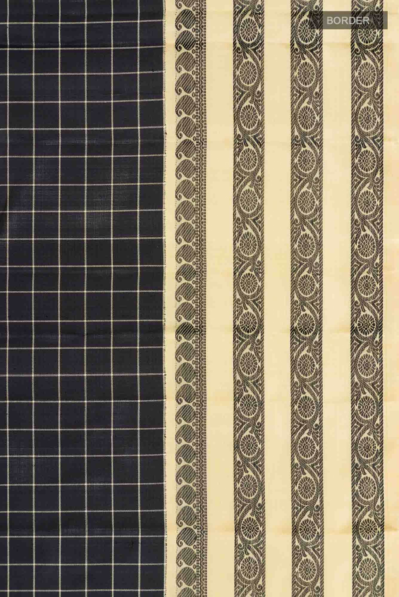 Black Kanjivaram Silk Saree - Image 5
