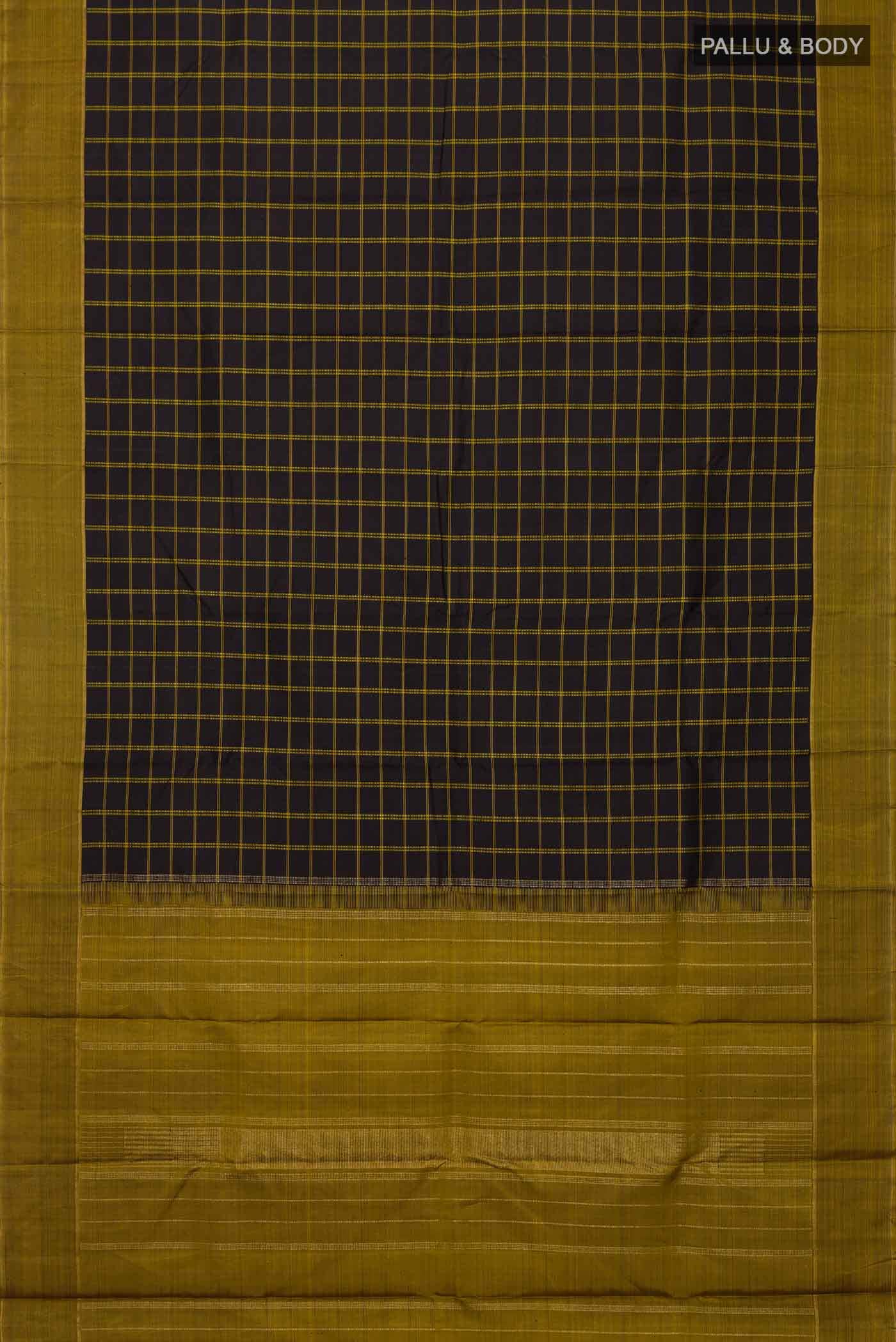 Pure Silk Pure Zari Black Kanjivaram Saree - Image 4