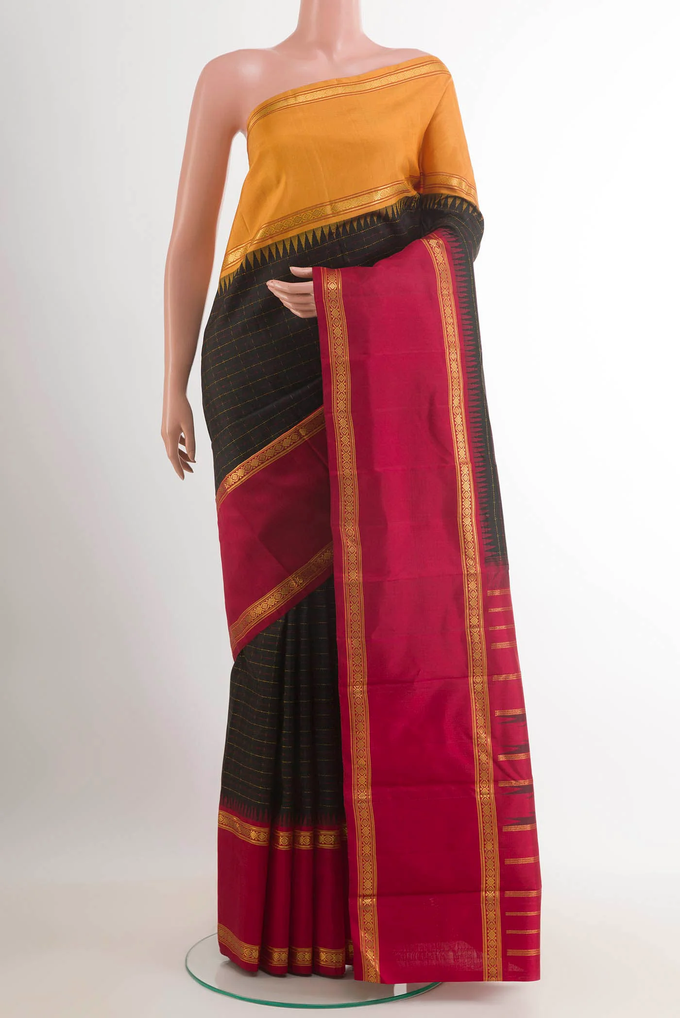 Black Kanjivaram Silk Saree