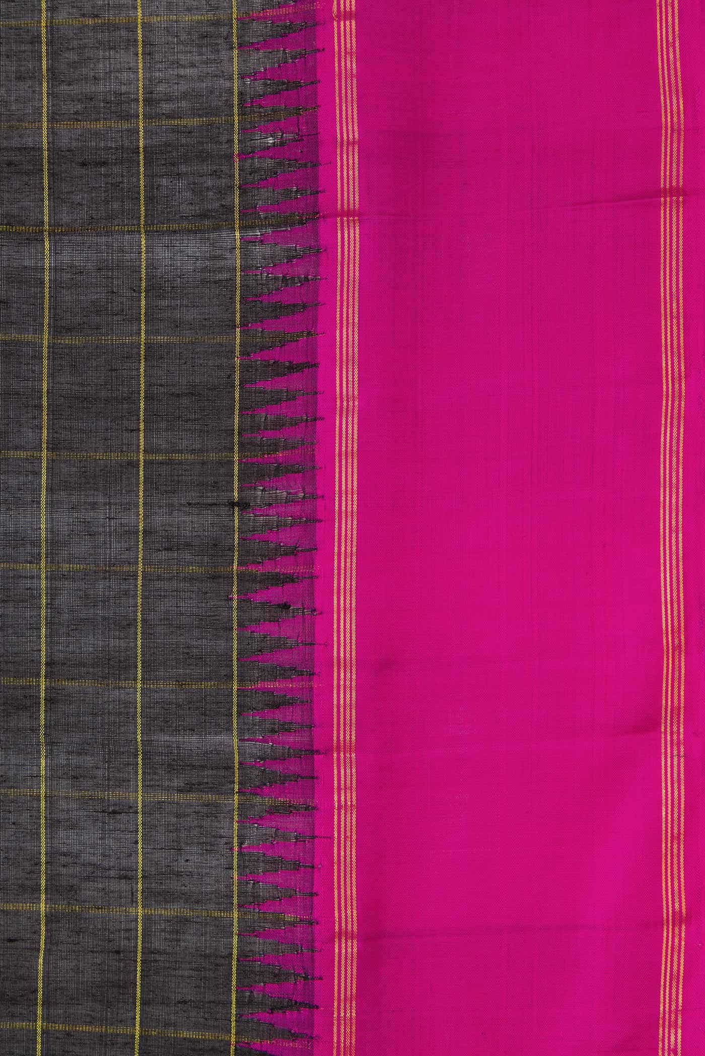 Black Linen Saree - Image 5
