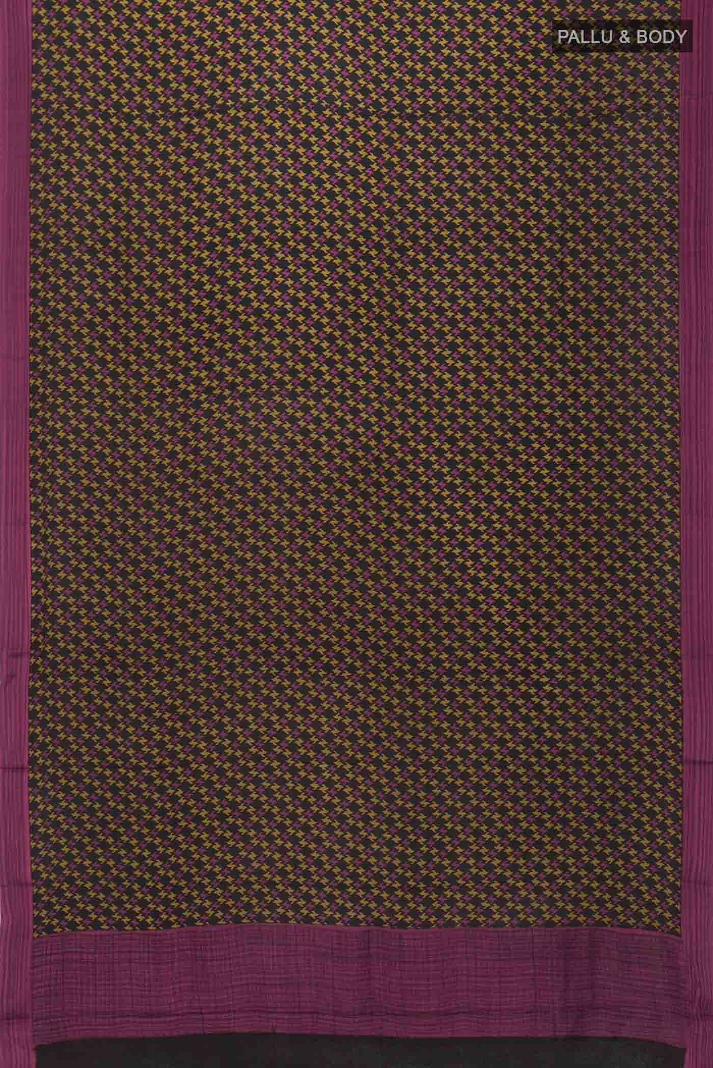 Black Mysore Crepe Saree - Image 5