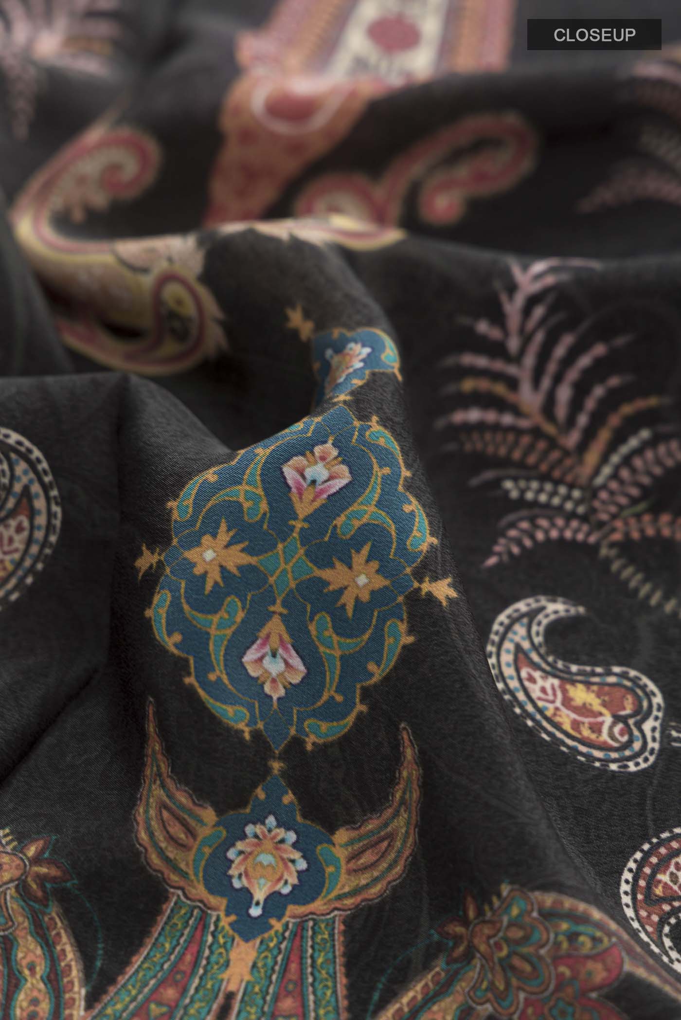 Black Mysore Crepe Saree - Image 2
