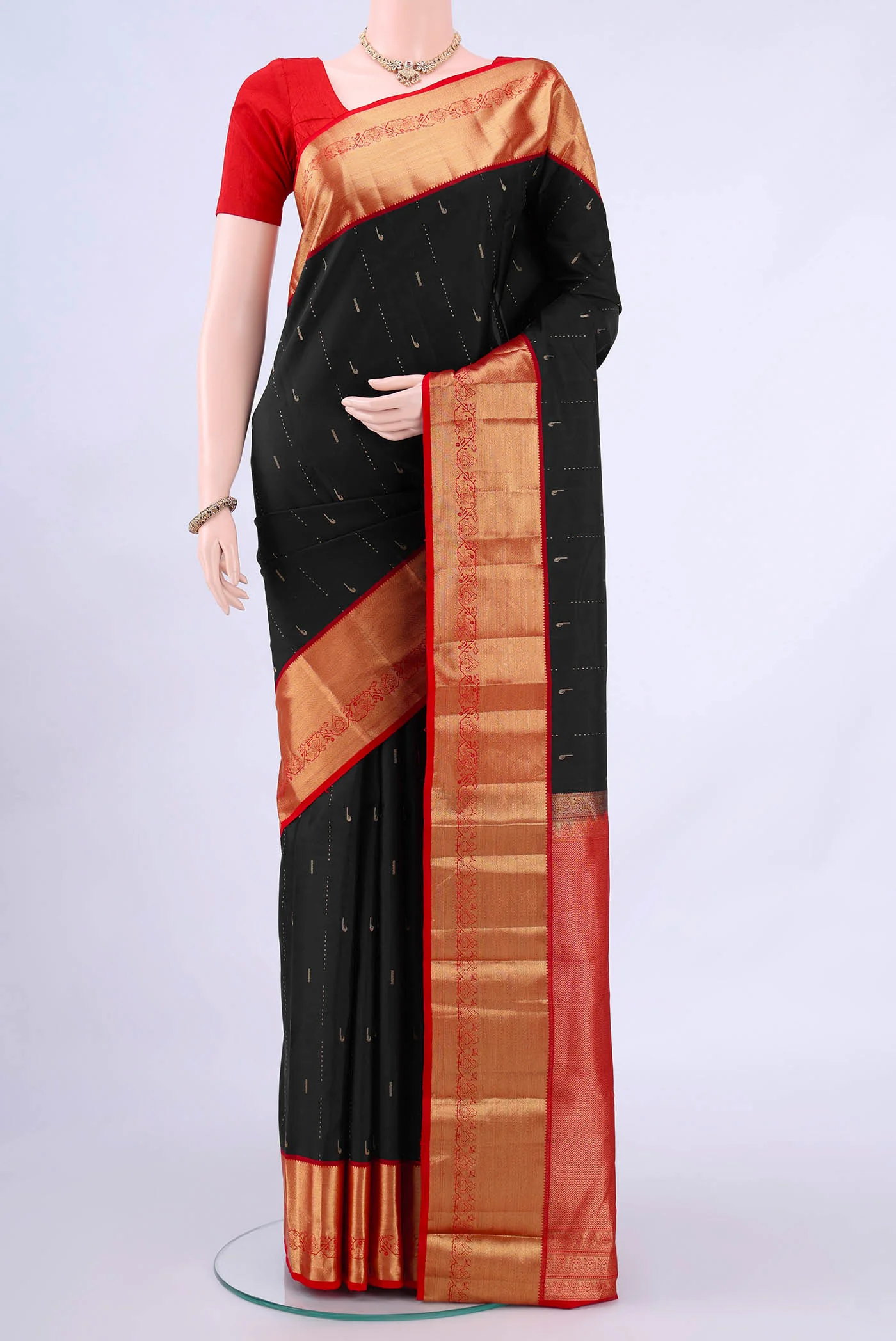 Black Nangavalli Silk [ Salem ] Saree