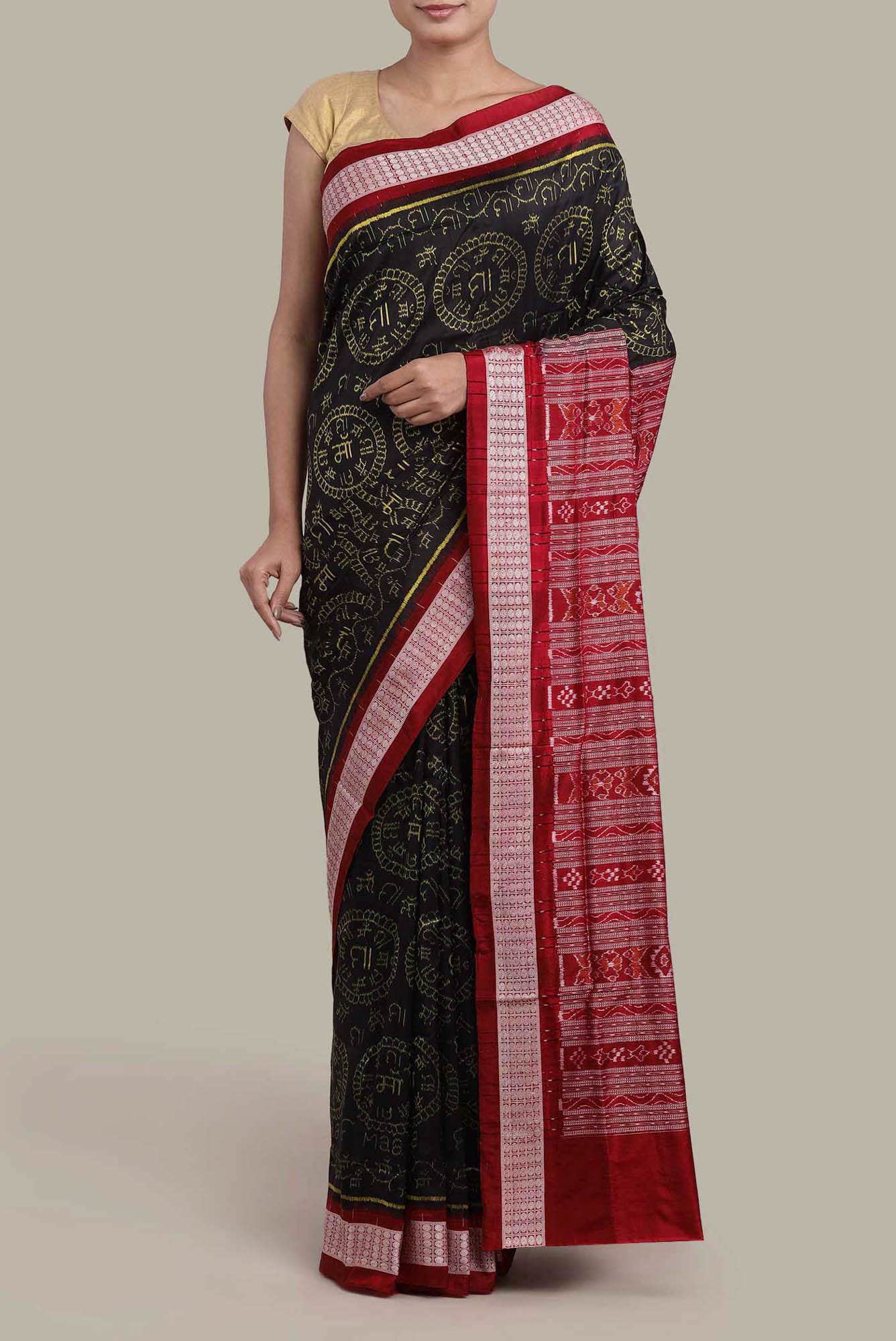 Black Orissa Silk Saree - Image 6
