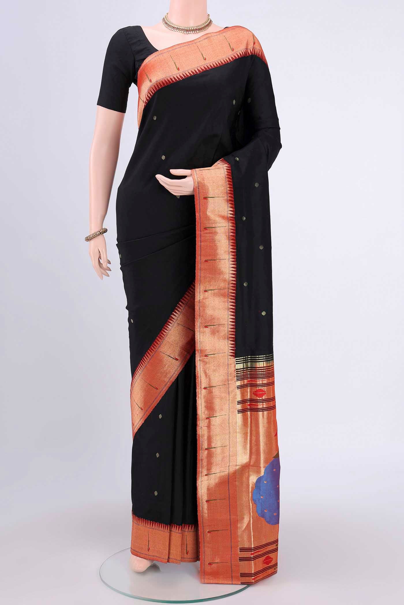 Black Paithani Silk Saree