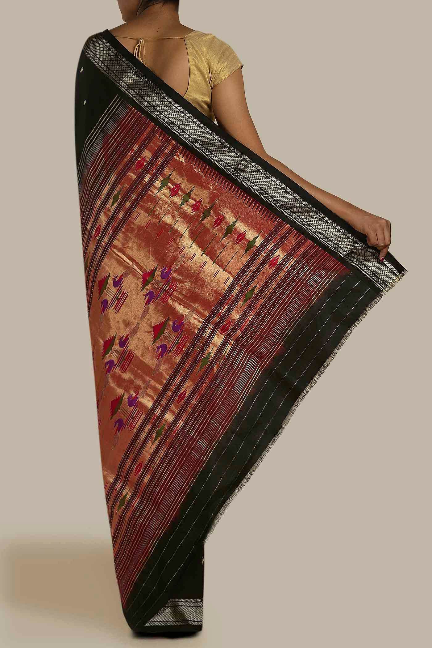 Black Paithani Silk Saree - Image 2