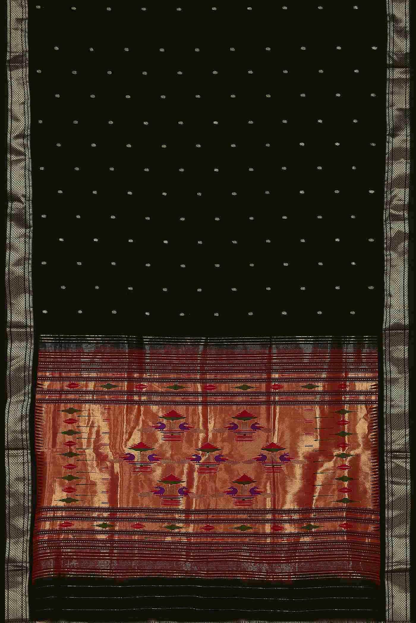 Black Paithani Silk Saree - Image 4
