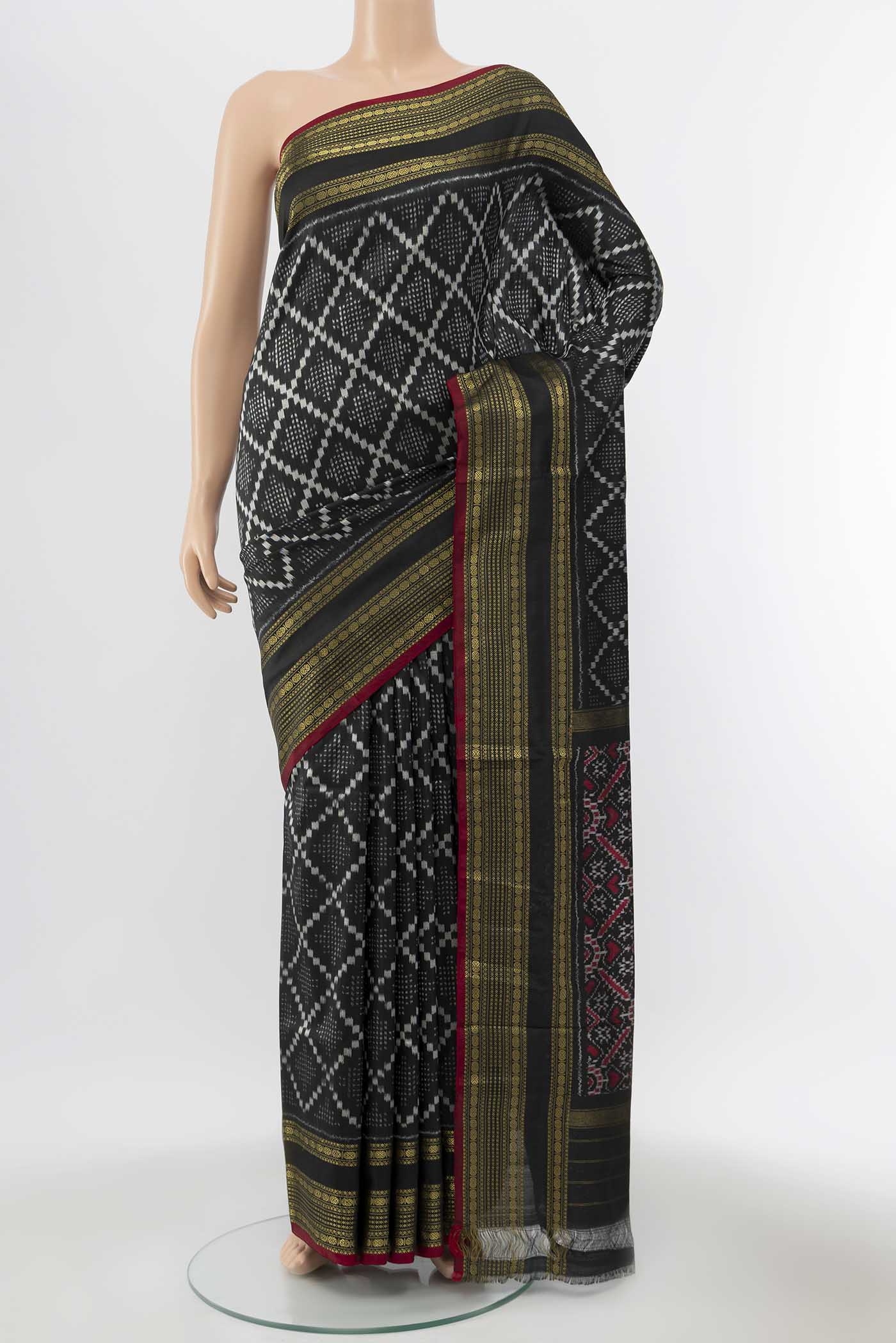Black Pochampally Silk Saree