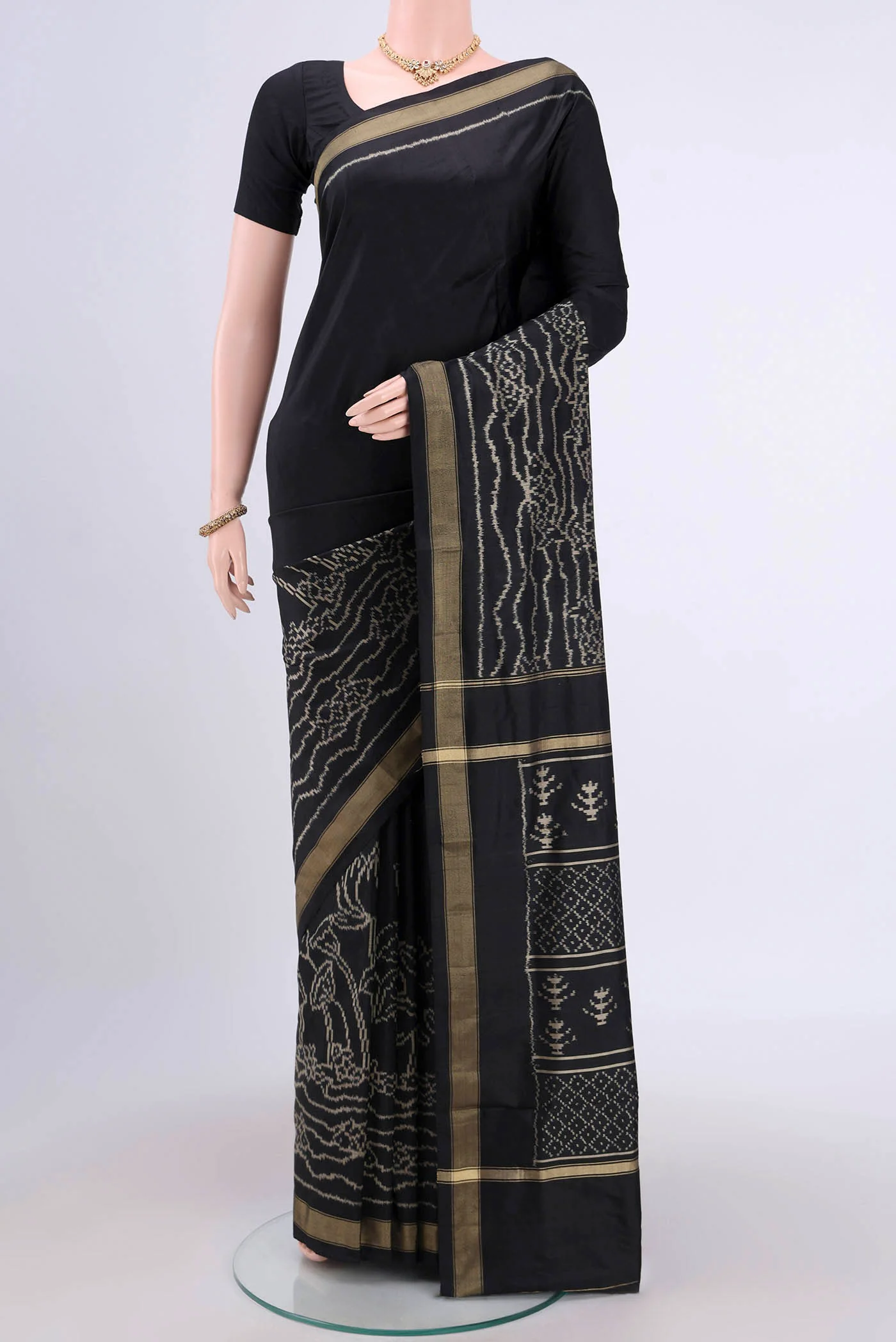 Black Pochampally Silk Saree