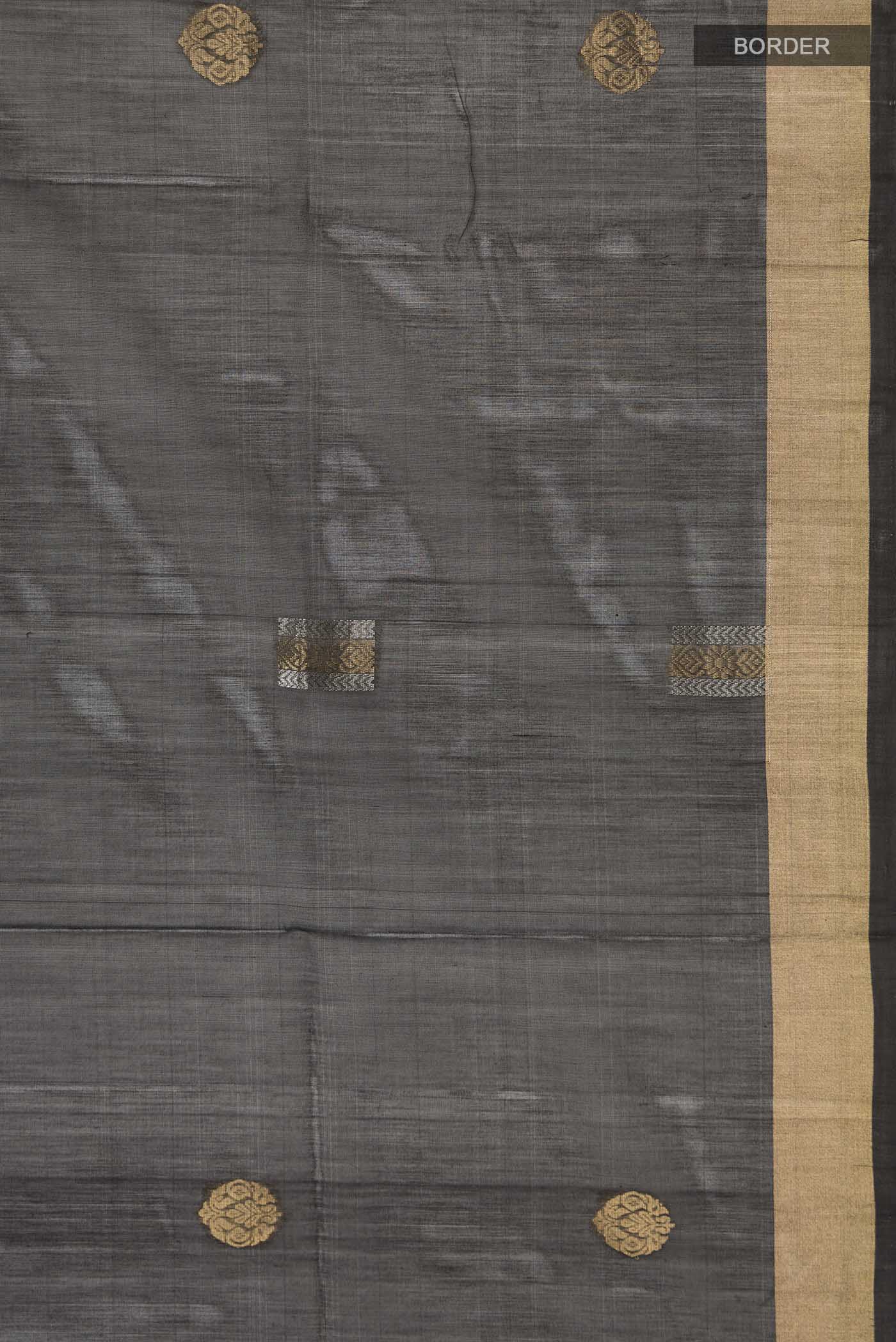 Black Silk Cotton Saree - Image 3