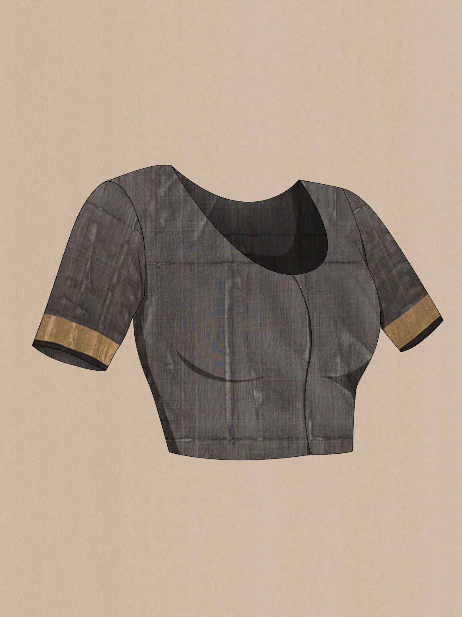 Black Silk Cotton Saree - Image 4