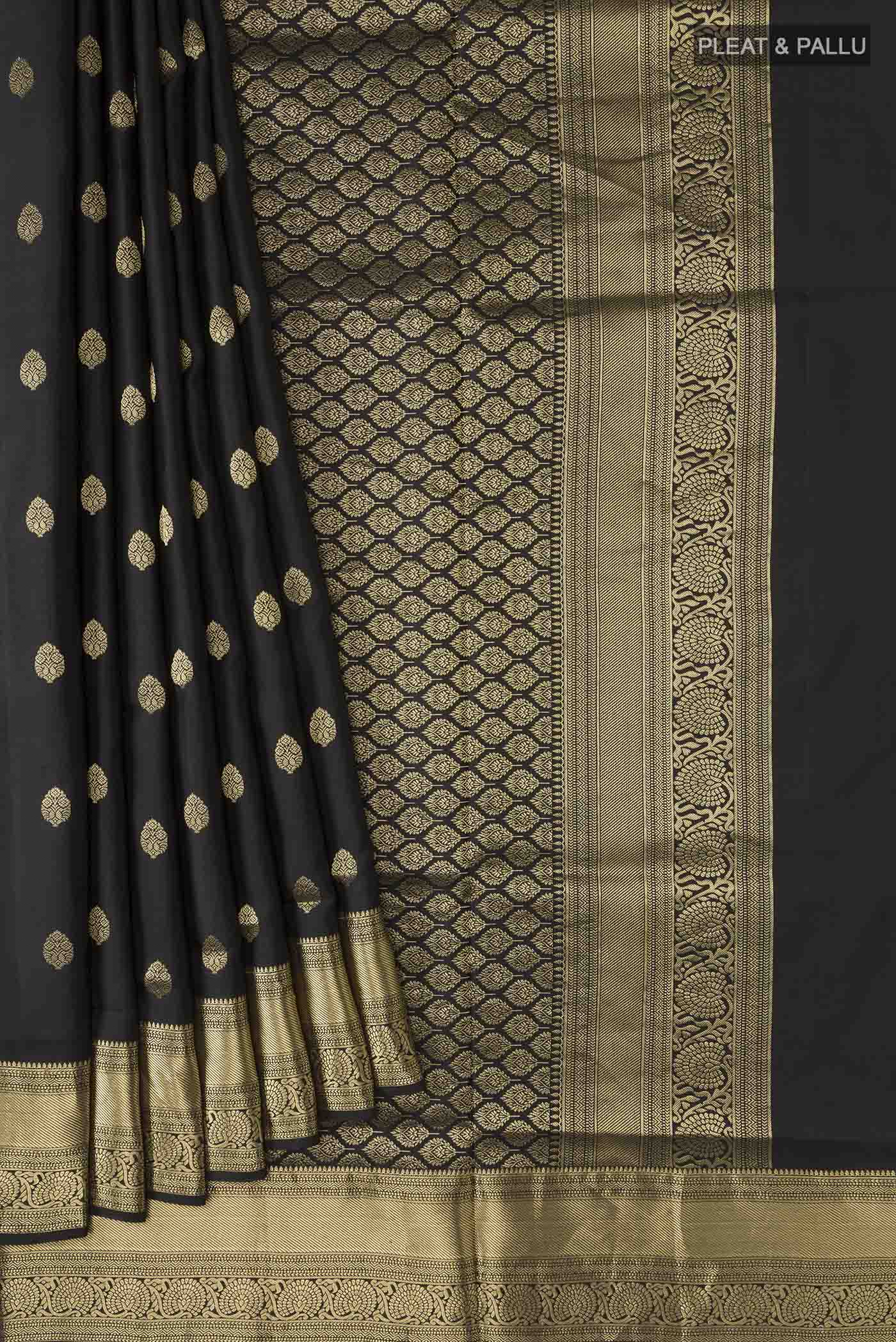 Black Soft Silk Saree - Image 4