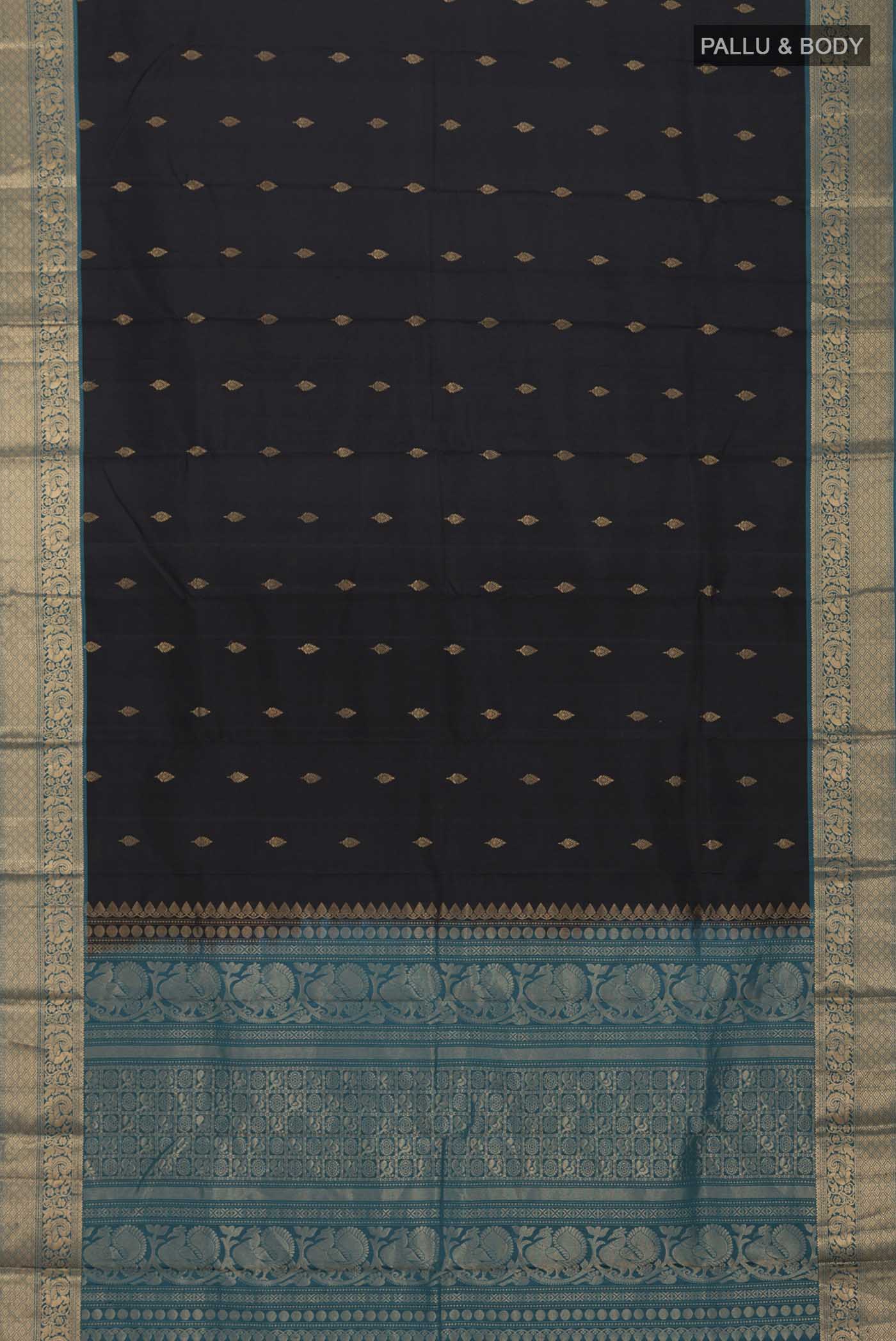 Black Soft Silk Saree - Image 5