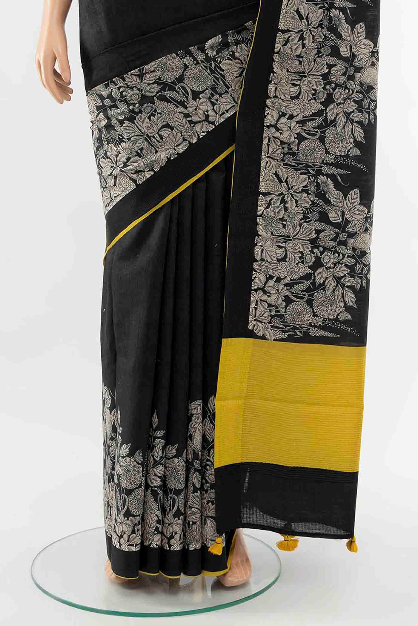 Black Tussar Saree - Image 3
