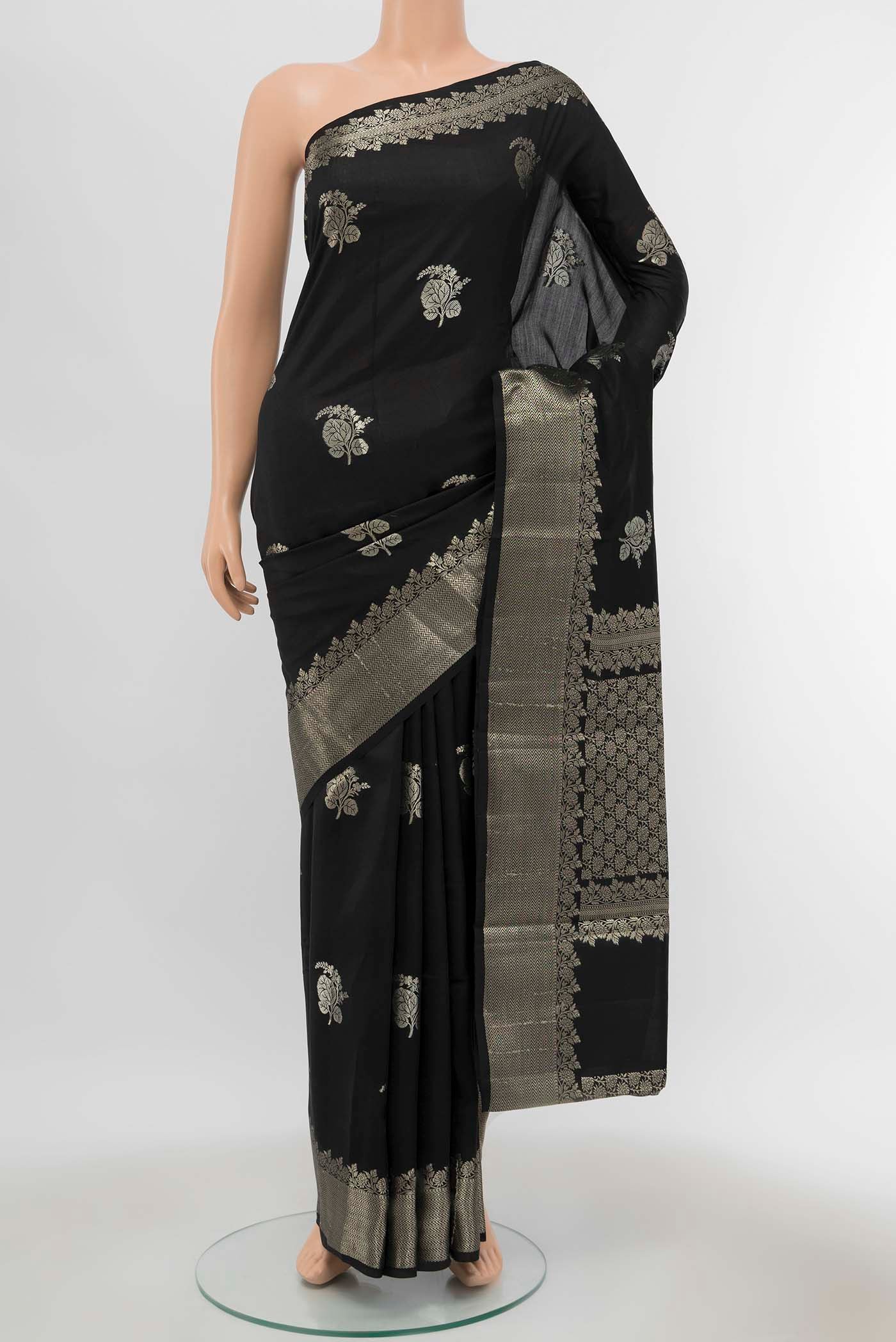 Black Tussar Silk Saree