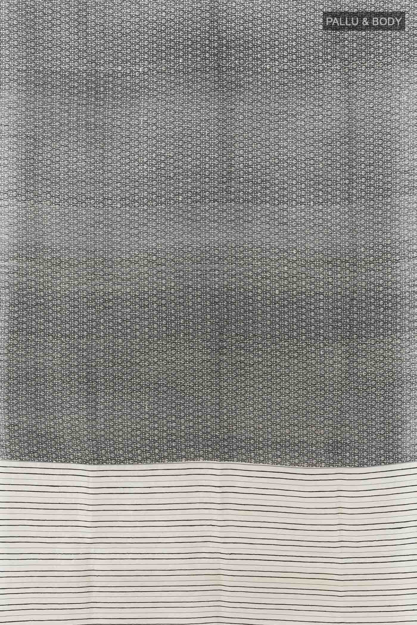 Black Tussar Silk Saree - Image 5