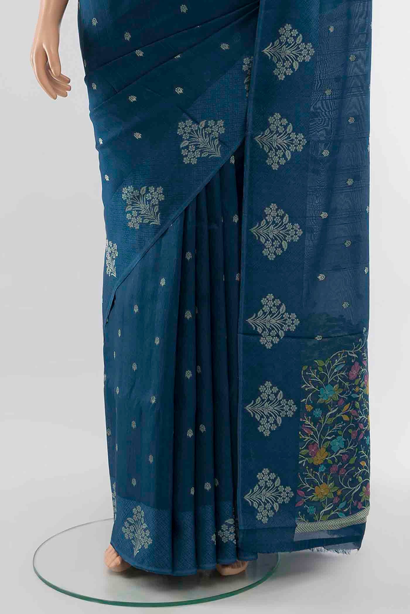 Blue Art Silk Saree - Image 3