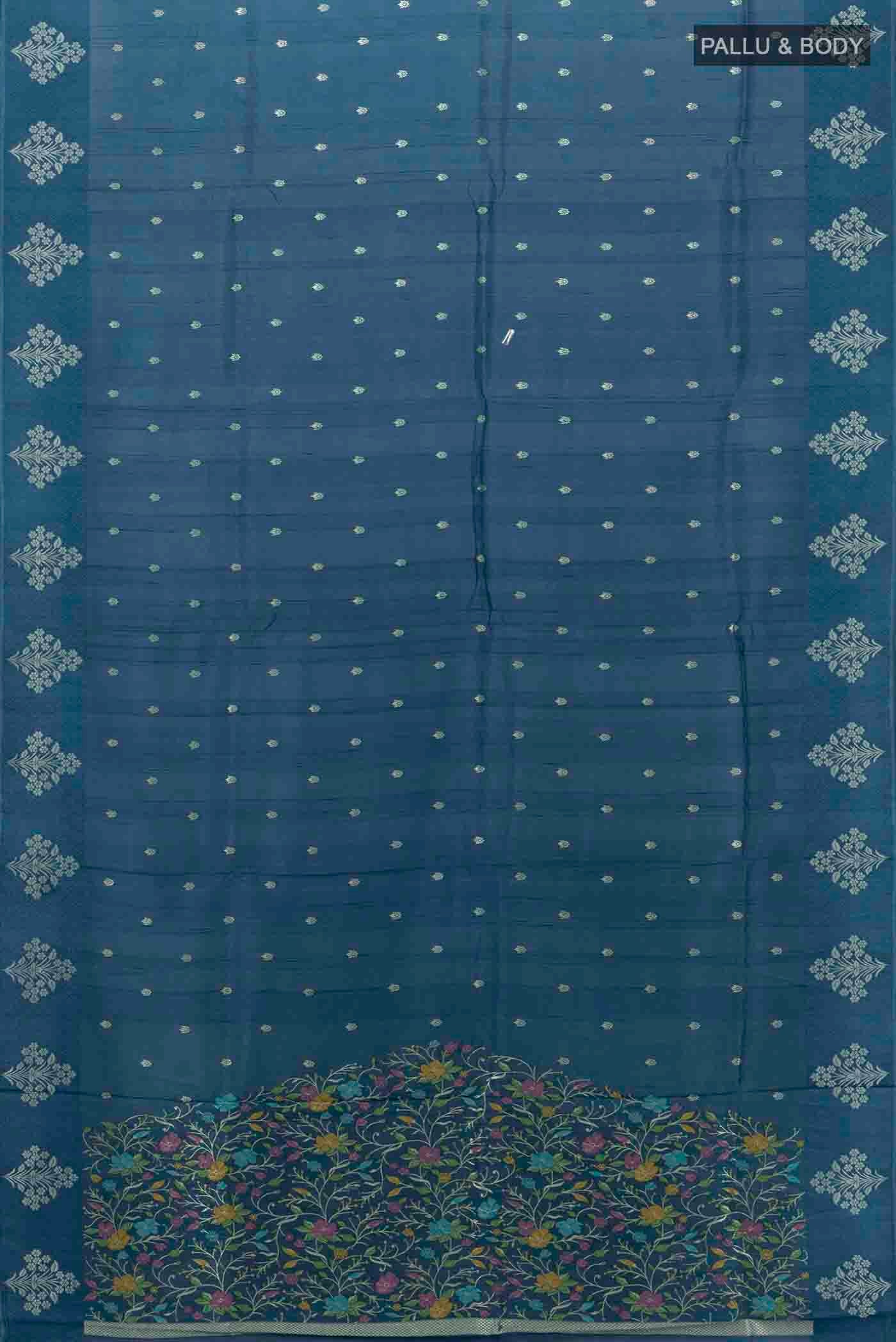 Blue Art Silk Saree - Image 5