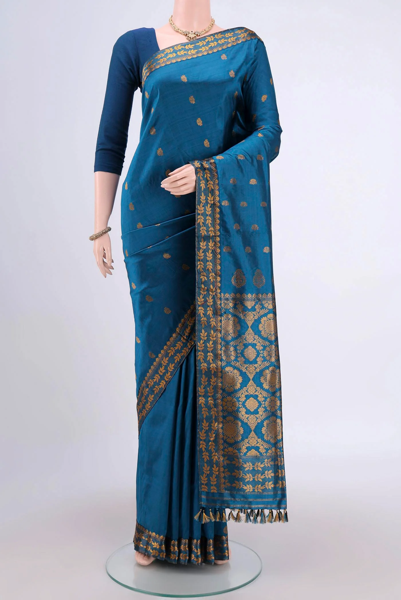 Blue Assam Silk Saree