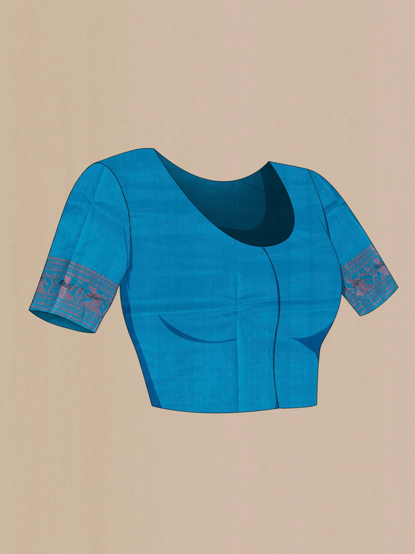 Blue Baluchari Silk Saree - Image 4