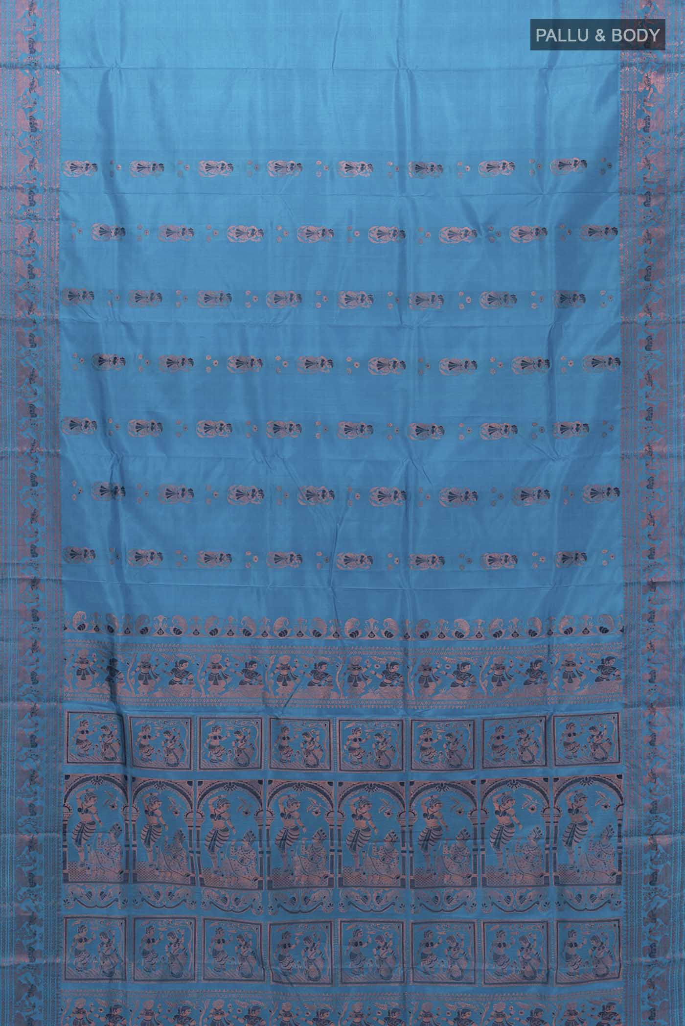 Blue Baluchari Silk Saree - Image 5