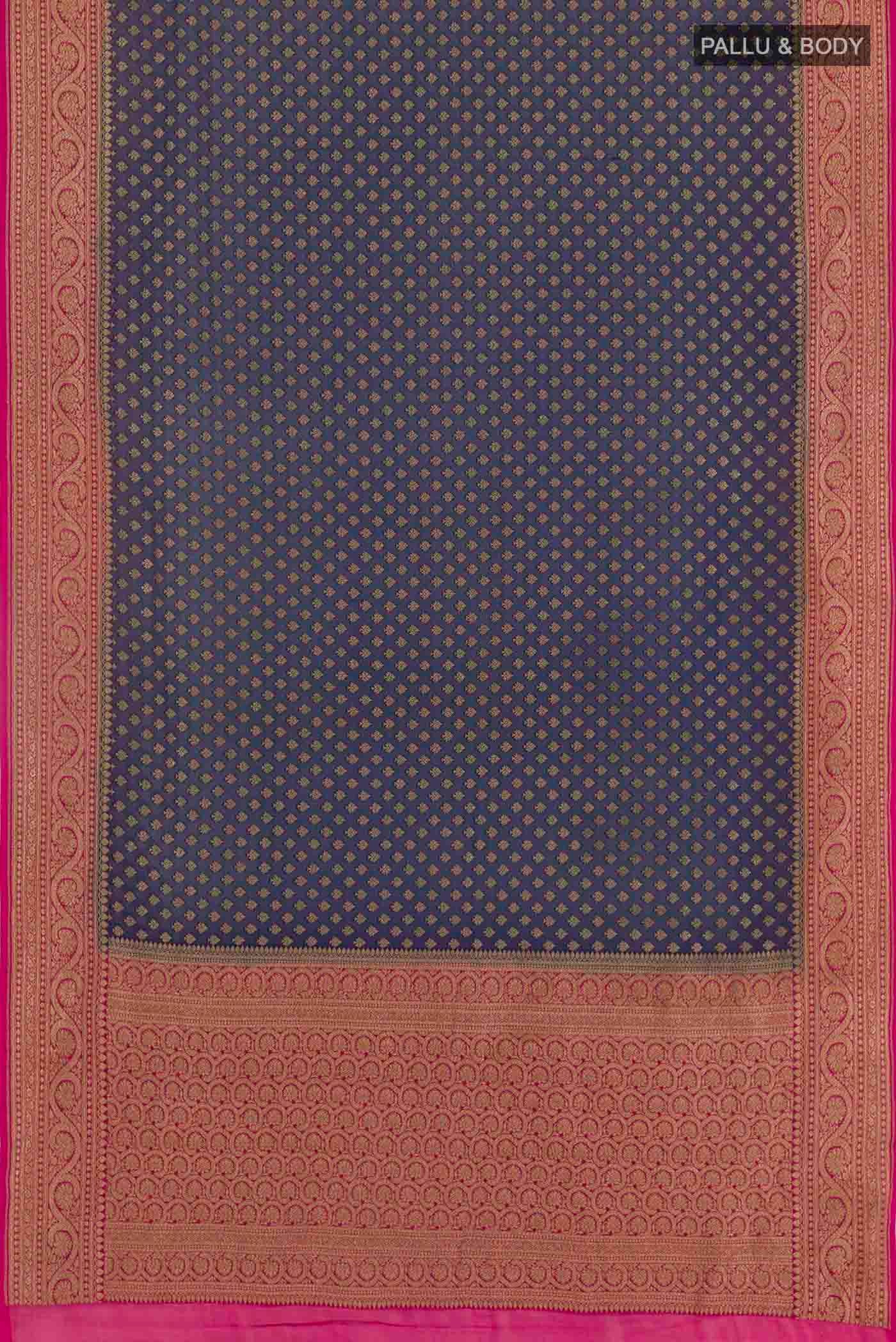 Blue Banarasi Georgette Saree - Image 5