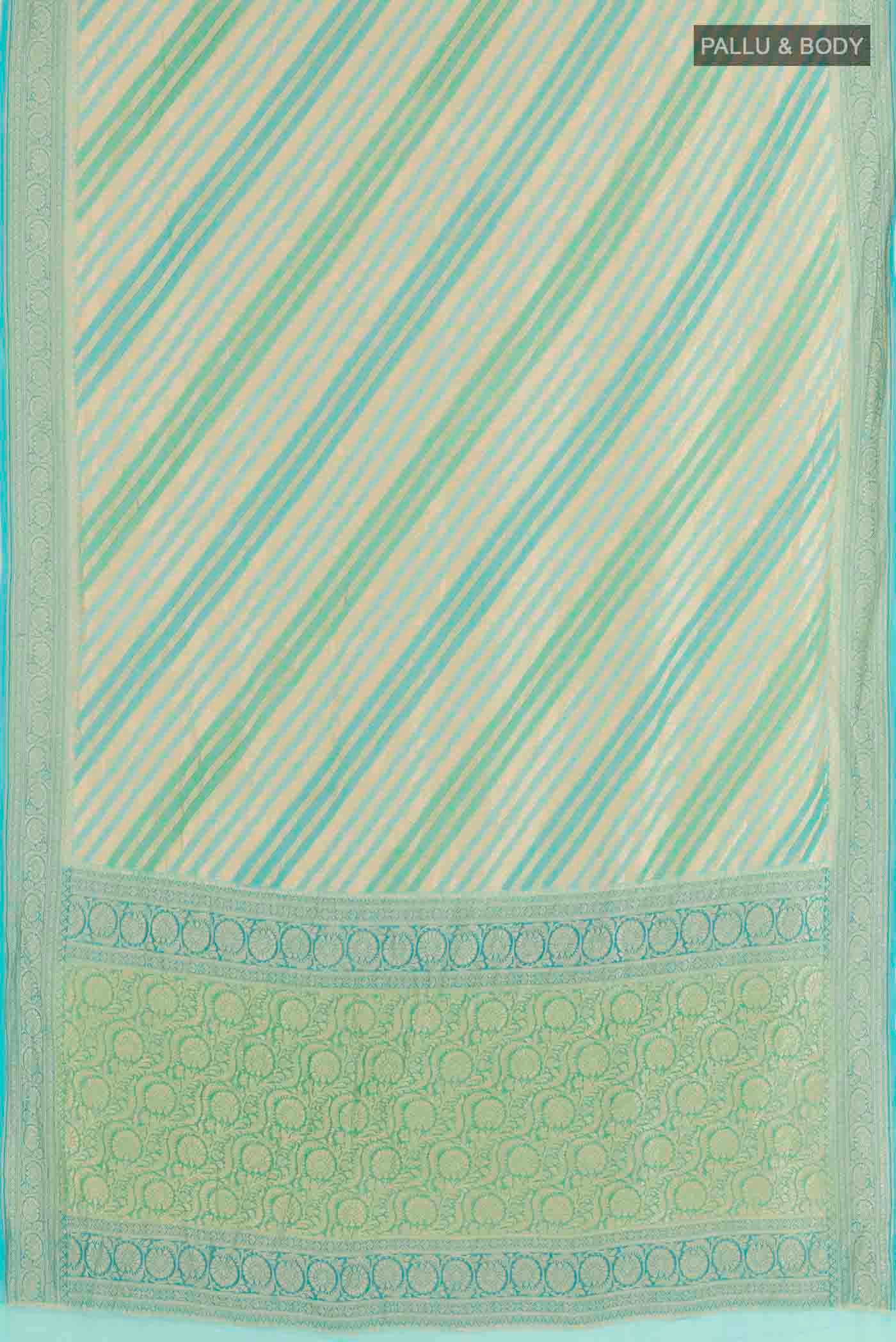 Light Blue Banarasi Georgette Saree - Image 3