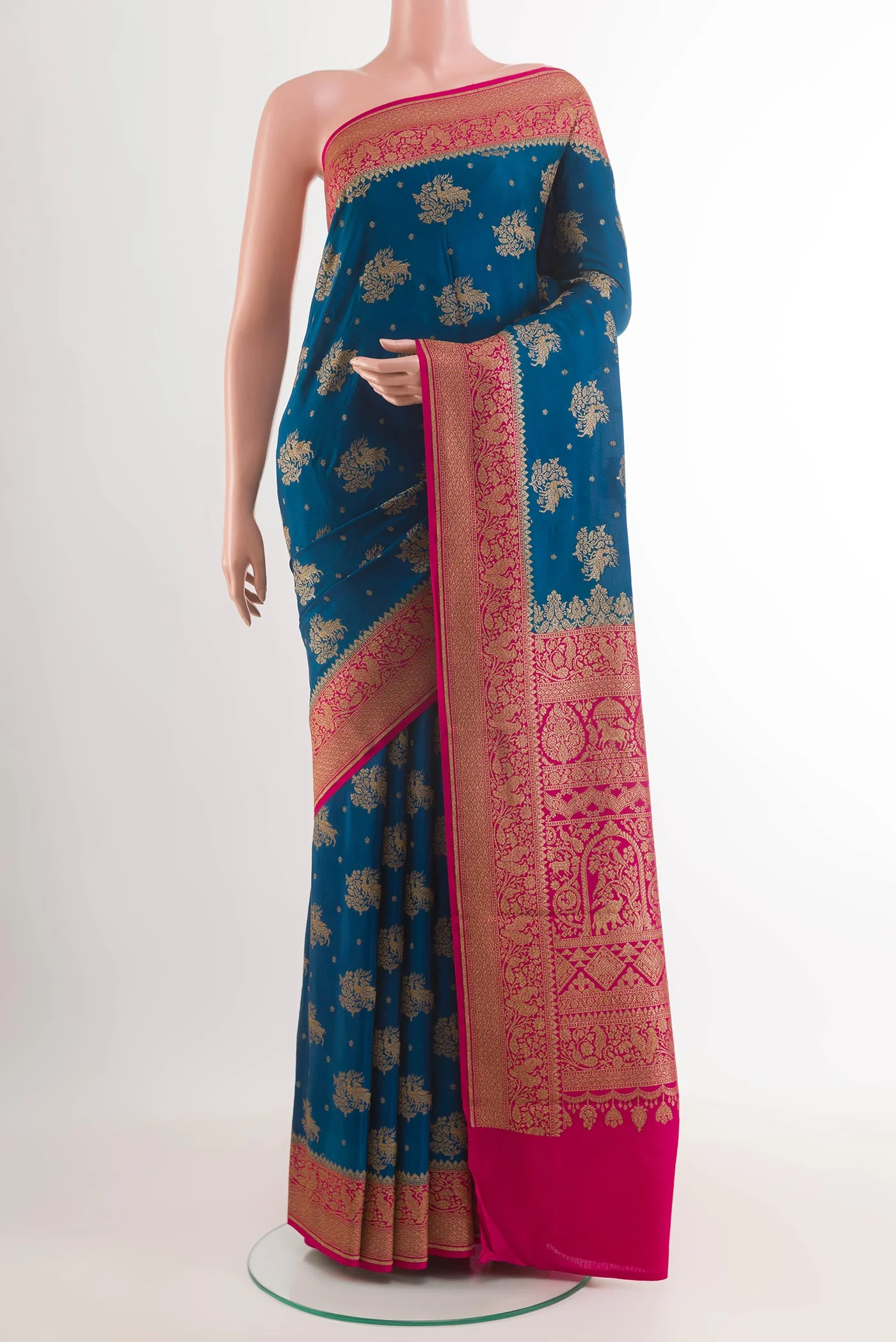 Blue Banarasi Georgette Saree
