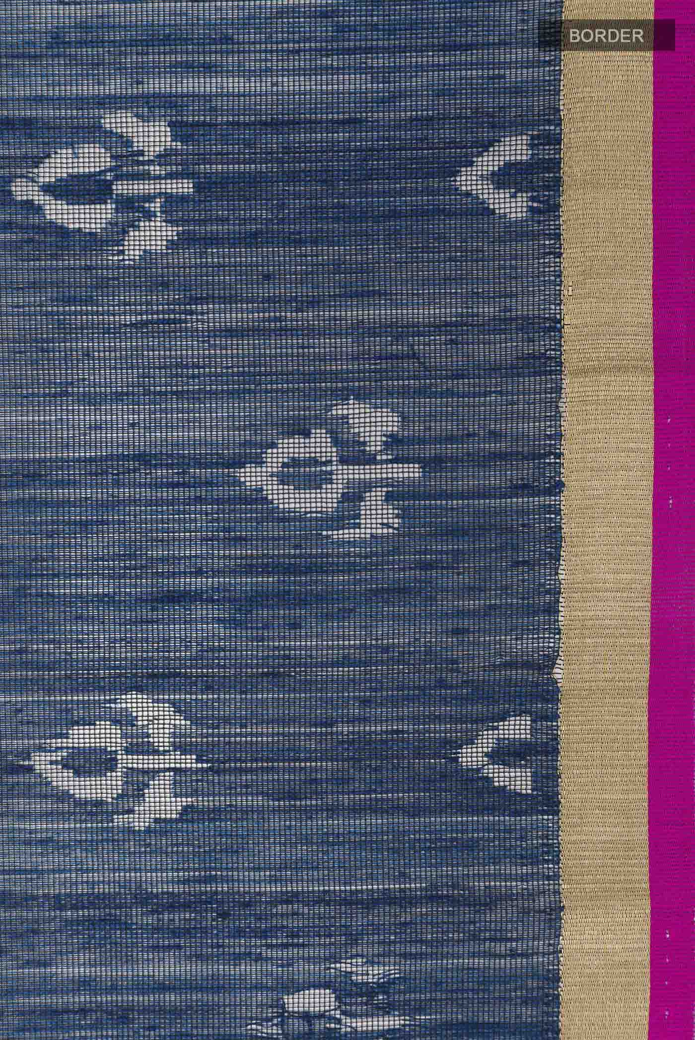 Blue Banarasi Silk Saree - Image 3