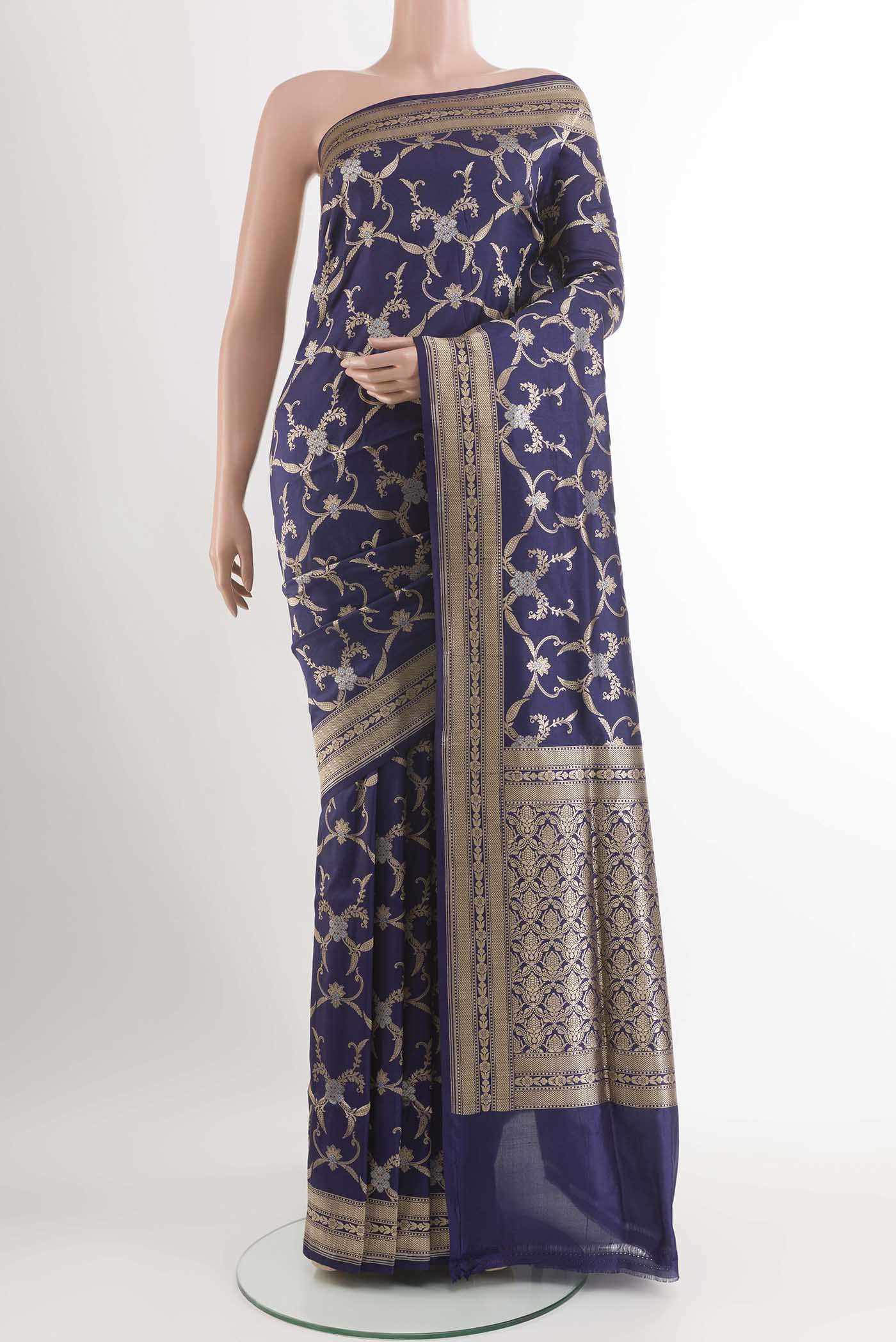 Blue Banarasi Silk Saree