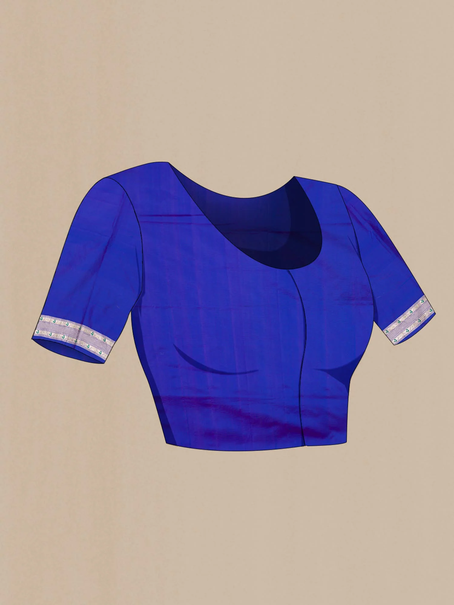 Blue Banarasi Silk Saree - Image 7