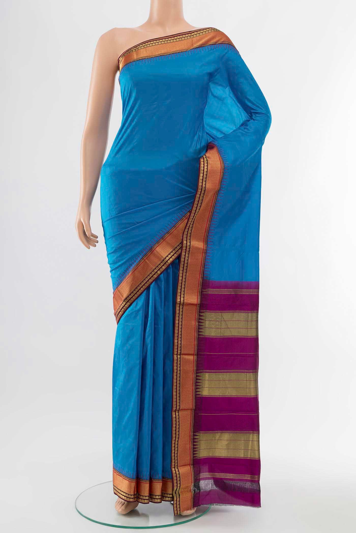 Blue Bangalore Silk - kadyal Saree