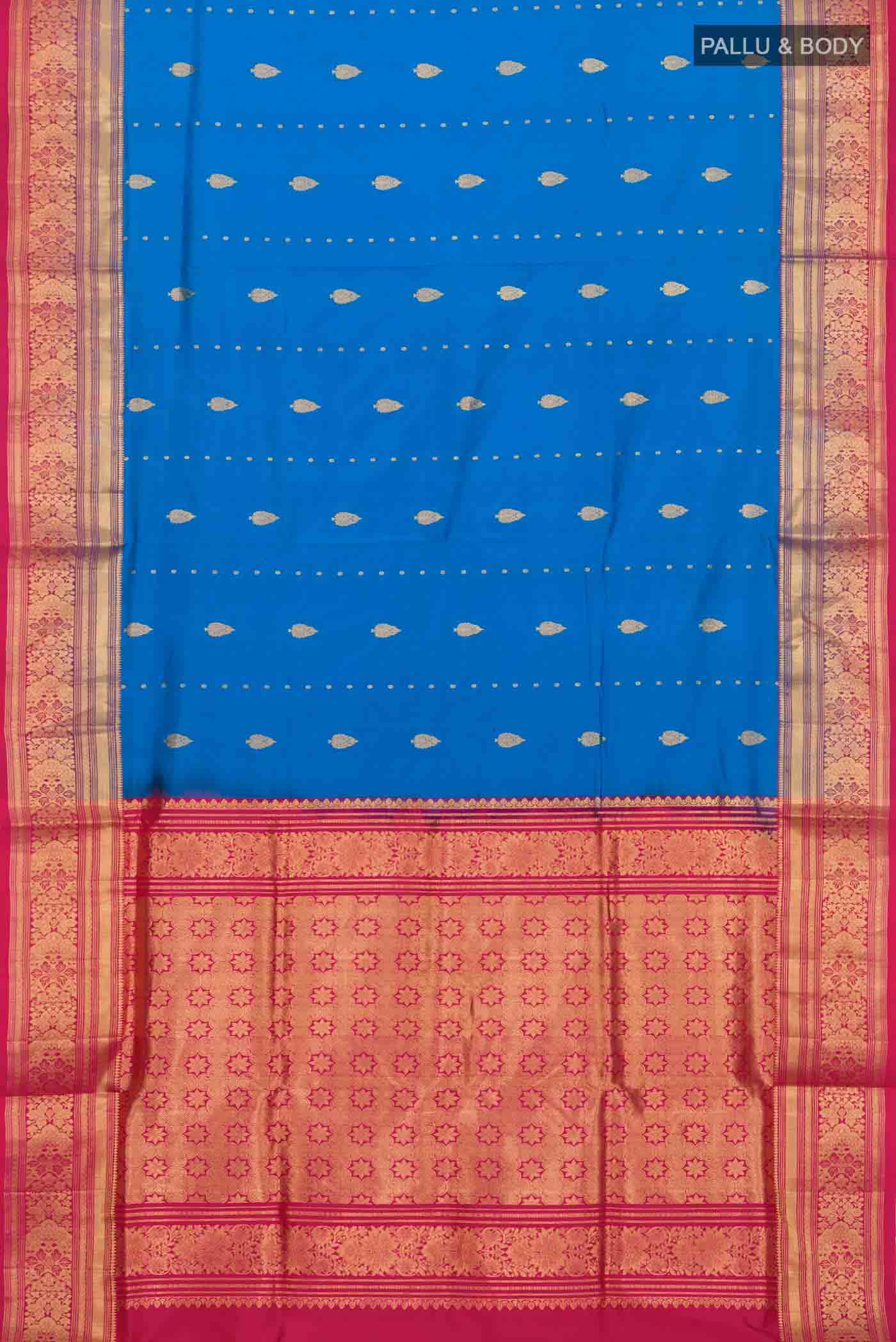 Blue Bangalore Silk Saree - Image 5