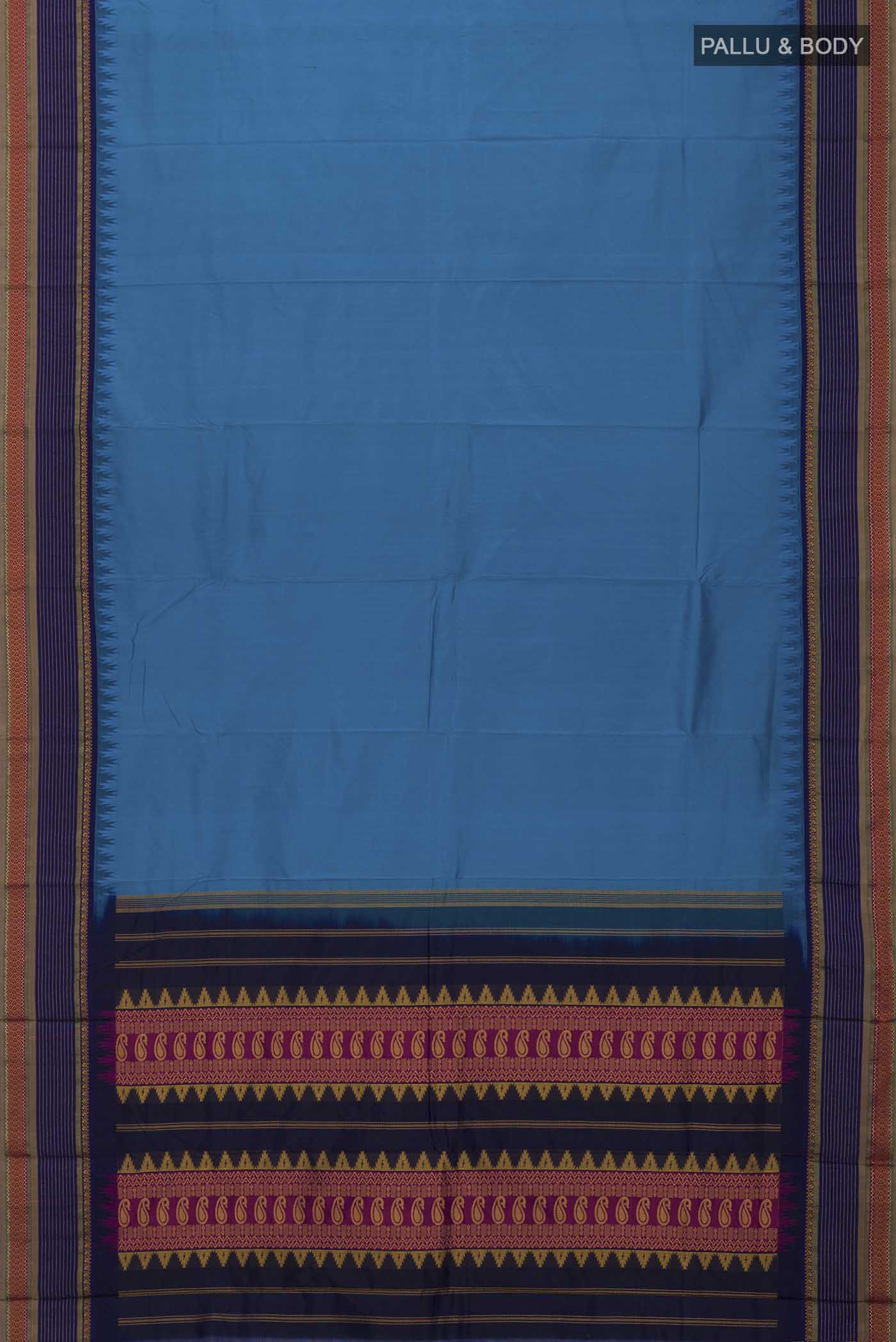 Blue Bangalore Silk Saree - Image 5