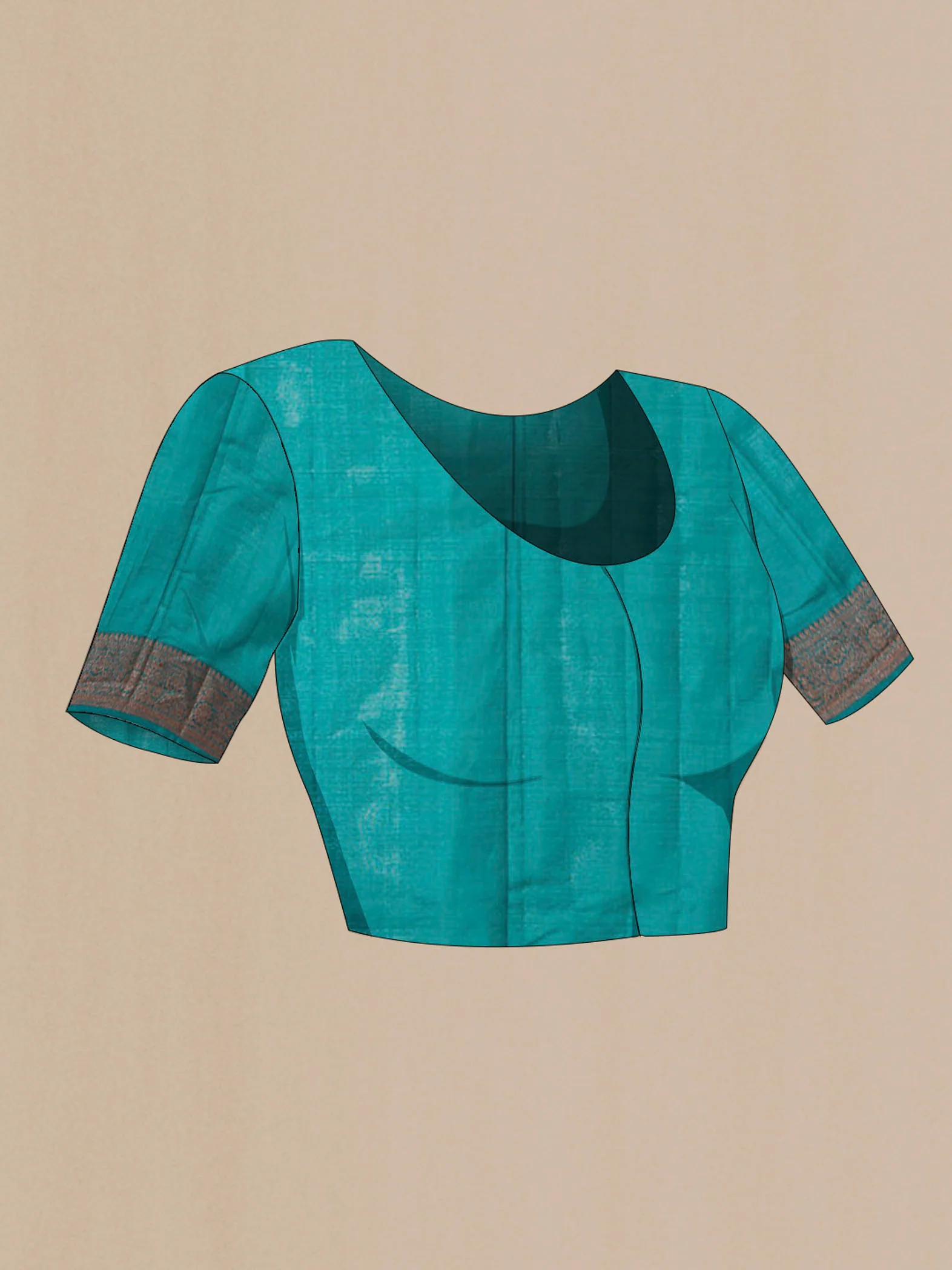Blue Bhagalpuri Tussar Silk Saree - Image 4