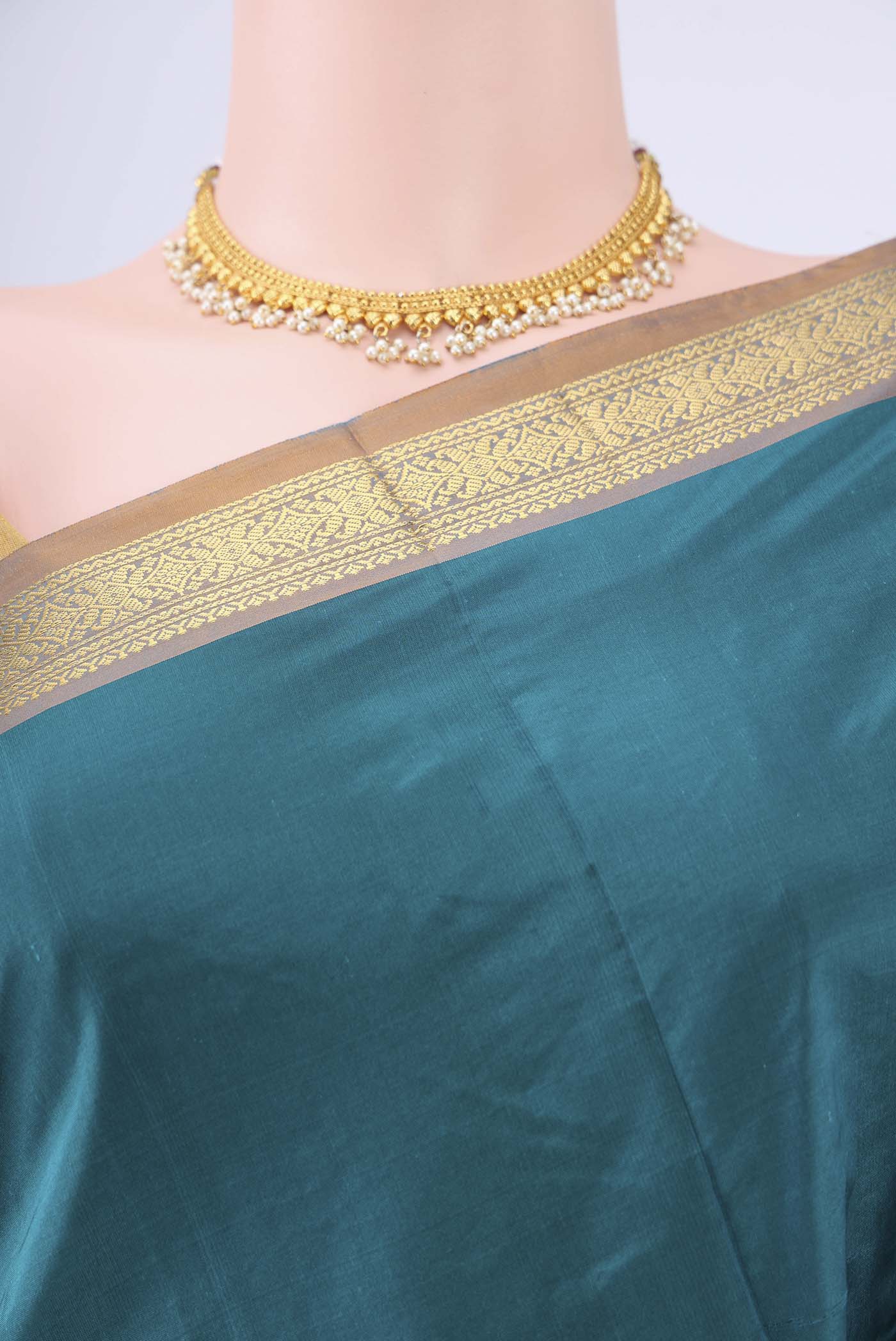 Blue Blended Bangalore Silk Saree - Image 2