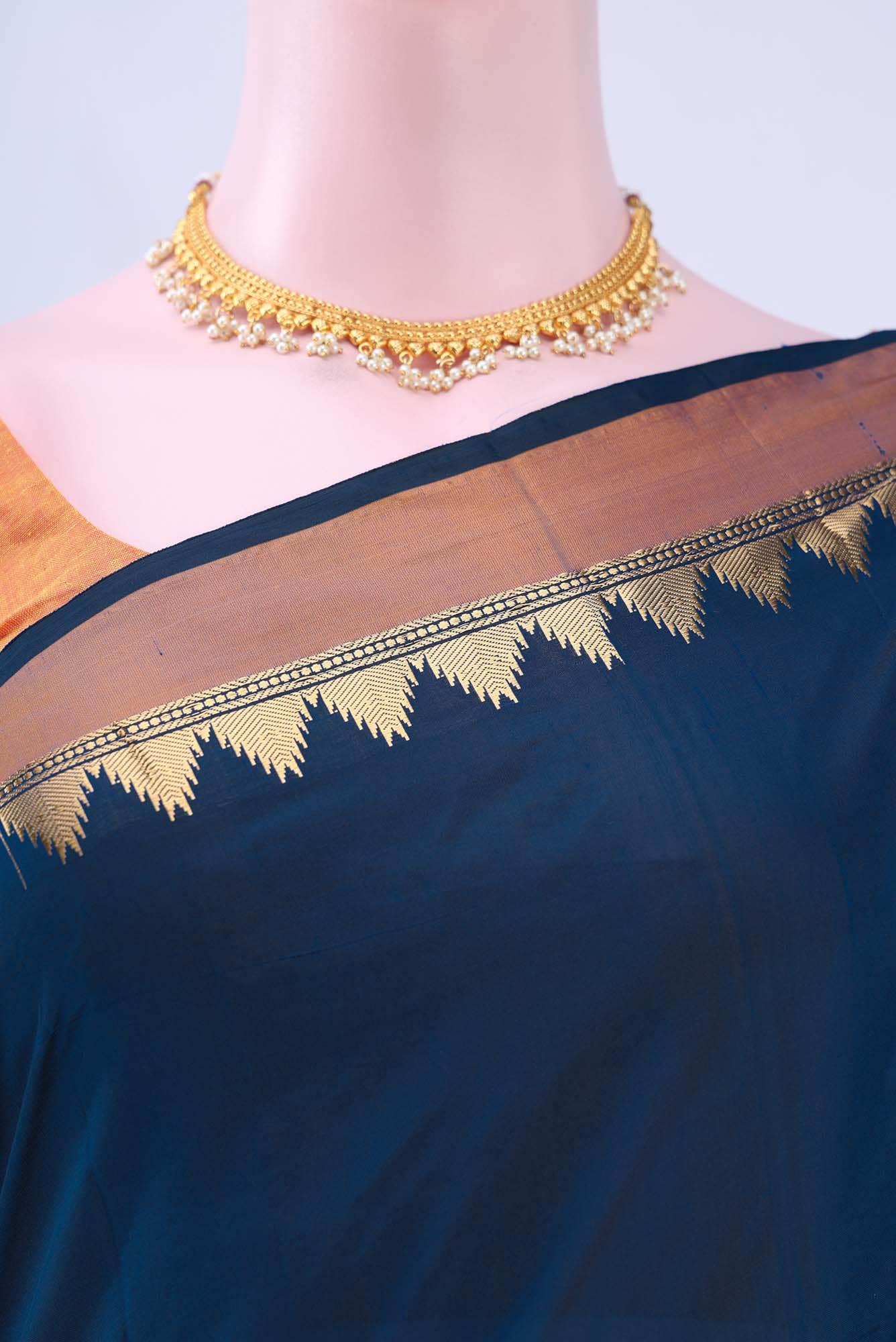 Blue Blended Bangalore Silk Saree - Image 3
