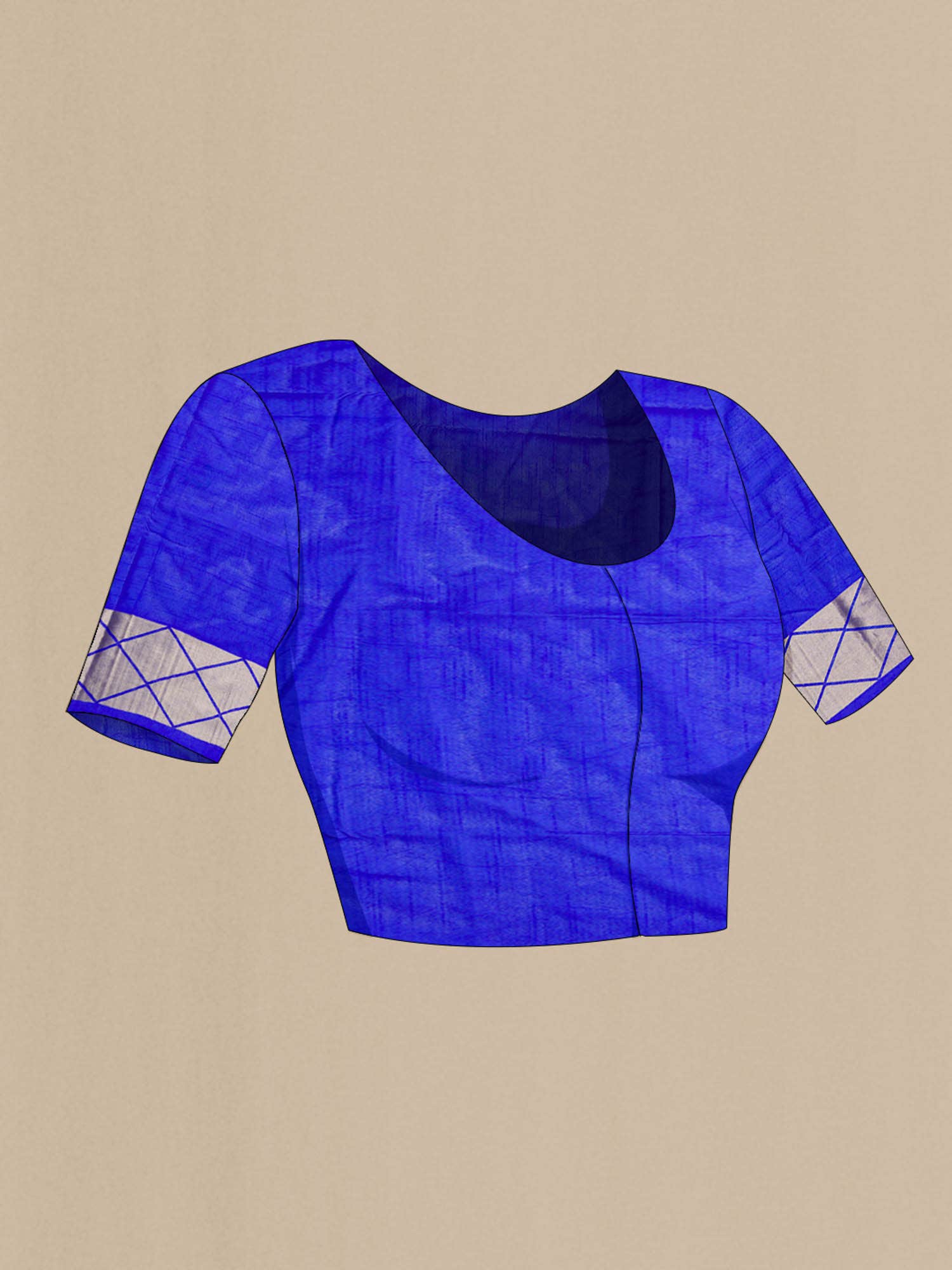 Blue Blended Tussar Silk Saree - Image 6