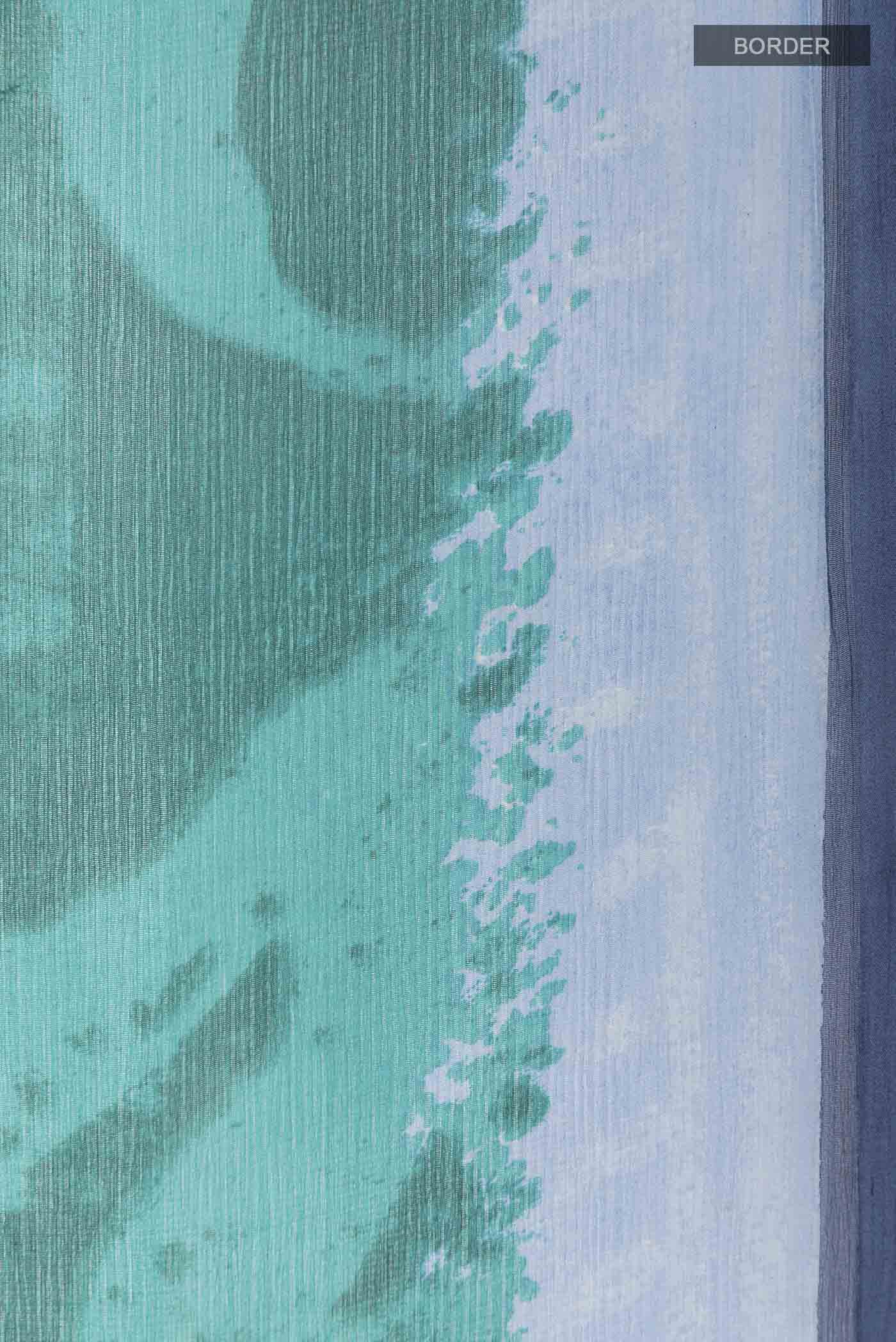 Blue Chiffon Saree - Image 3