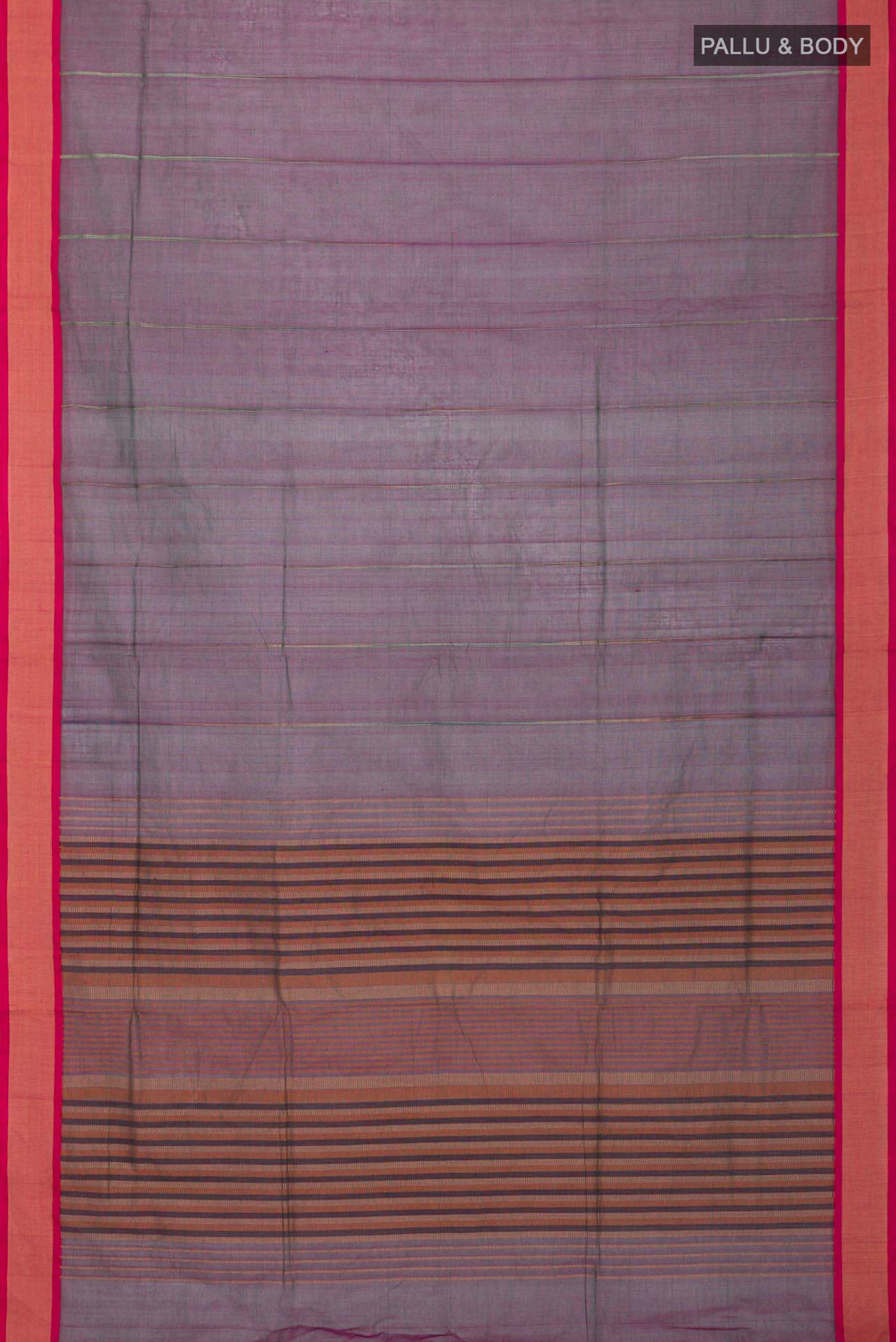 Blue Coimbatore Cotton Saree - Image 3