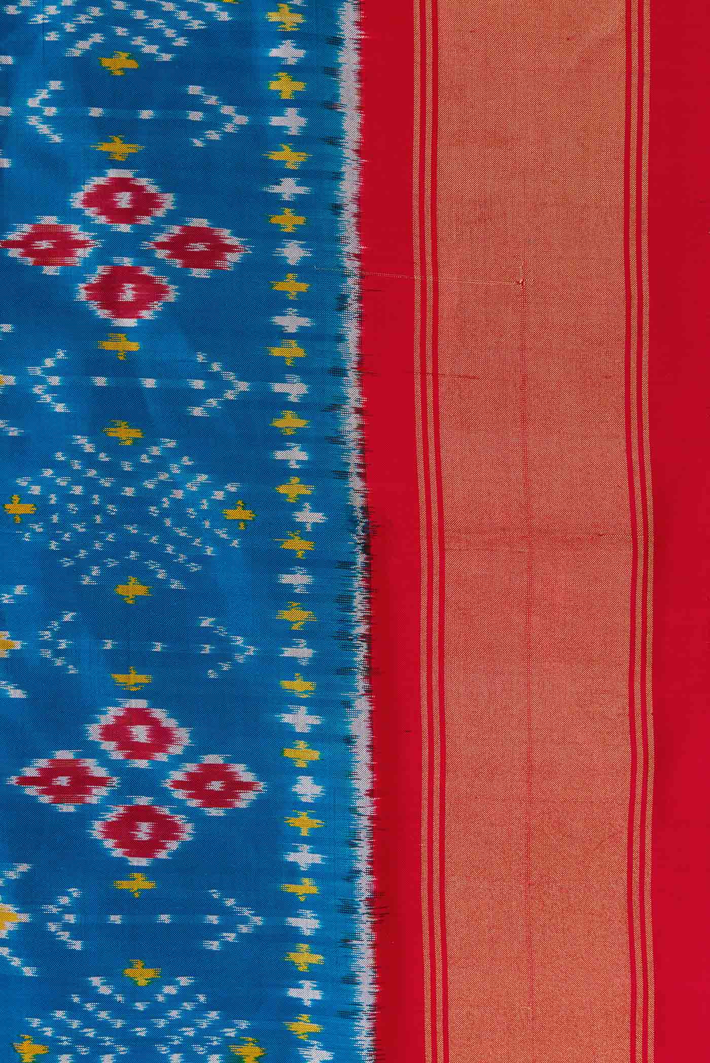 Blue Pochampally Silk Saree - Image 3