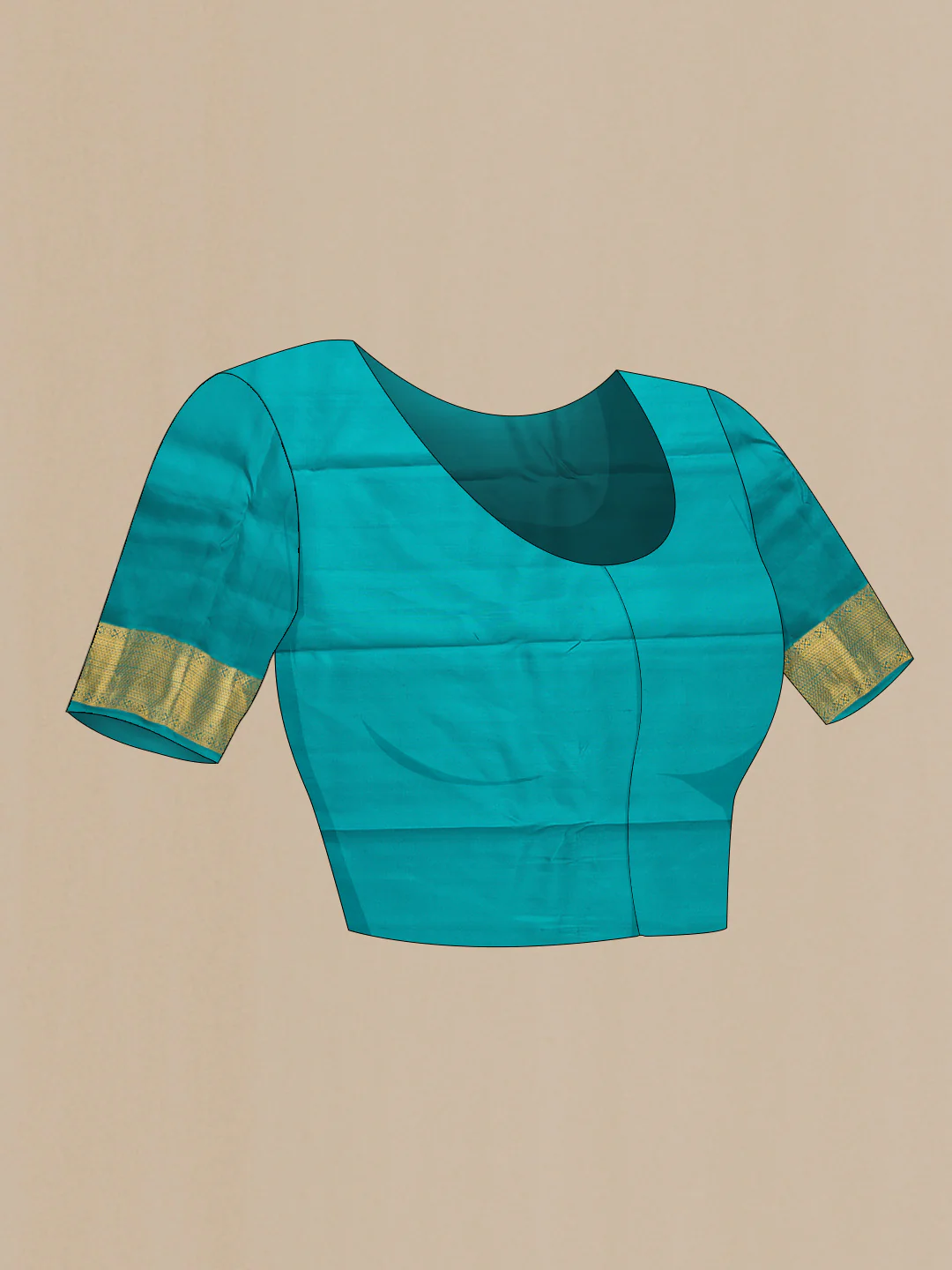 Blue Dual Tone Kanchipuram Silk Saree - Image 5