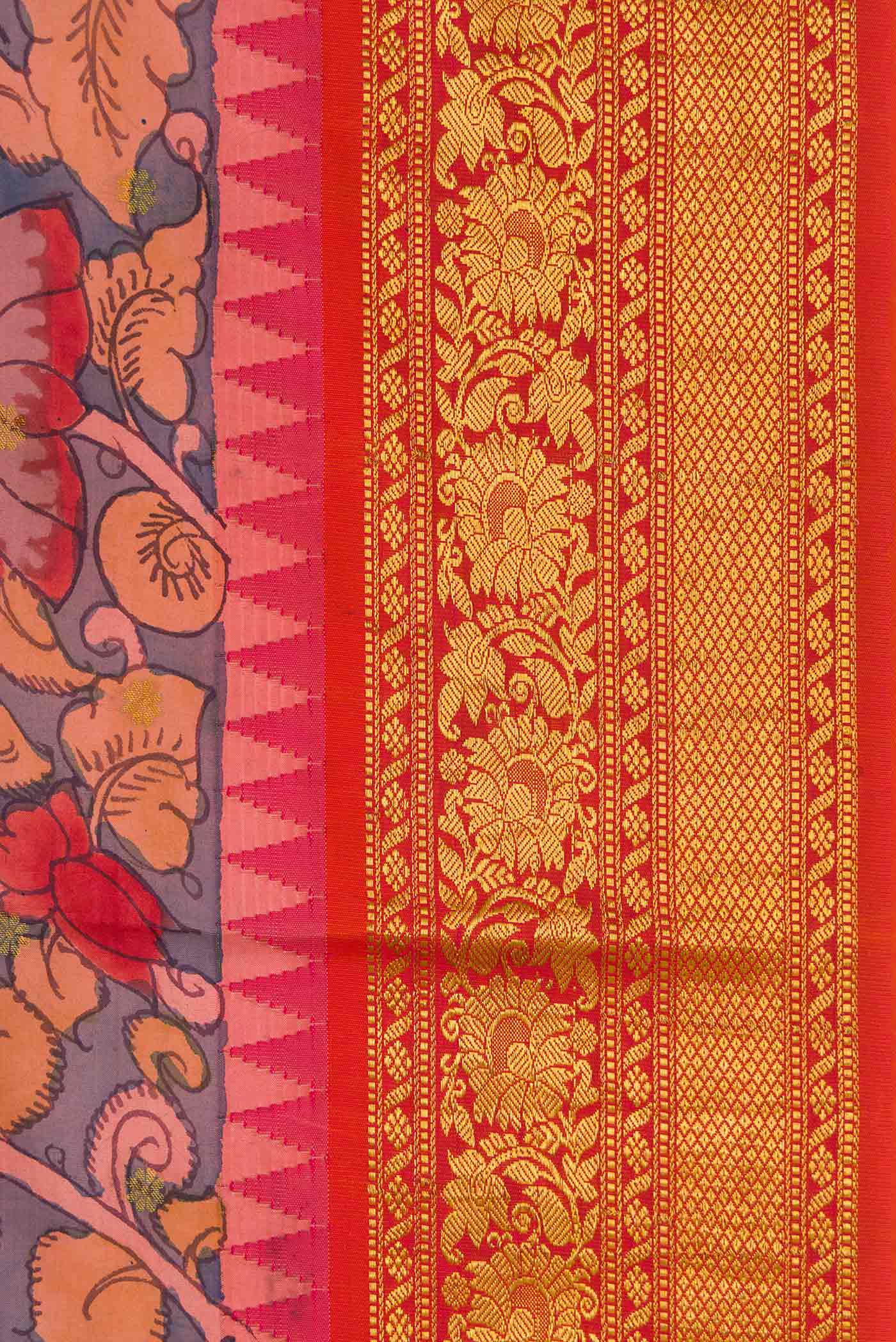 Blue Dual Tone Kanchipuram Silk Saree - Image 3