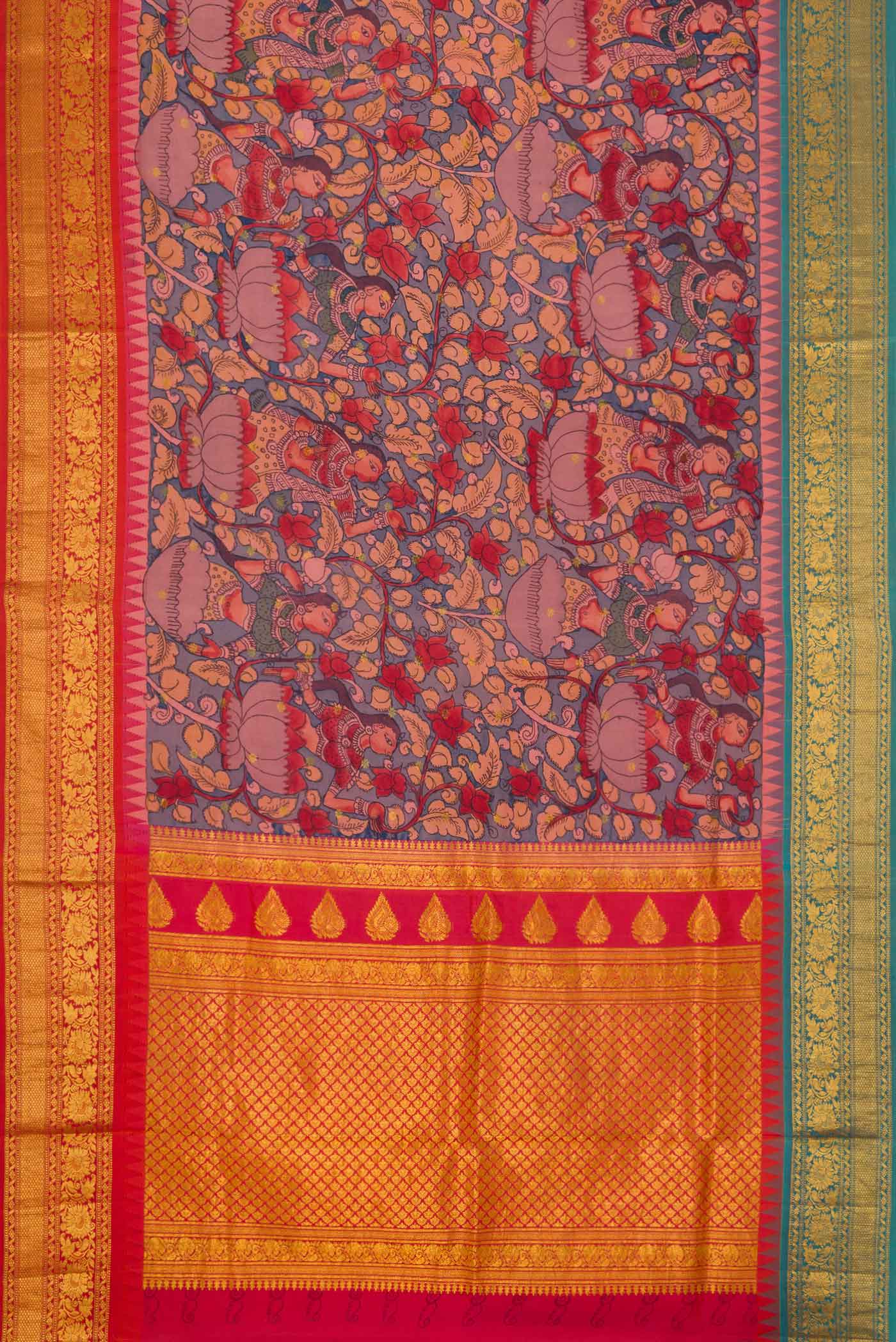 Blue Dual Tone Kanchipuram Silk Saree - Image 6