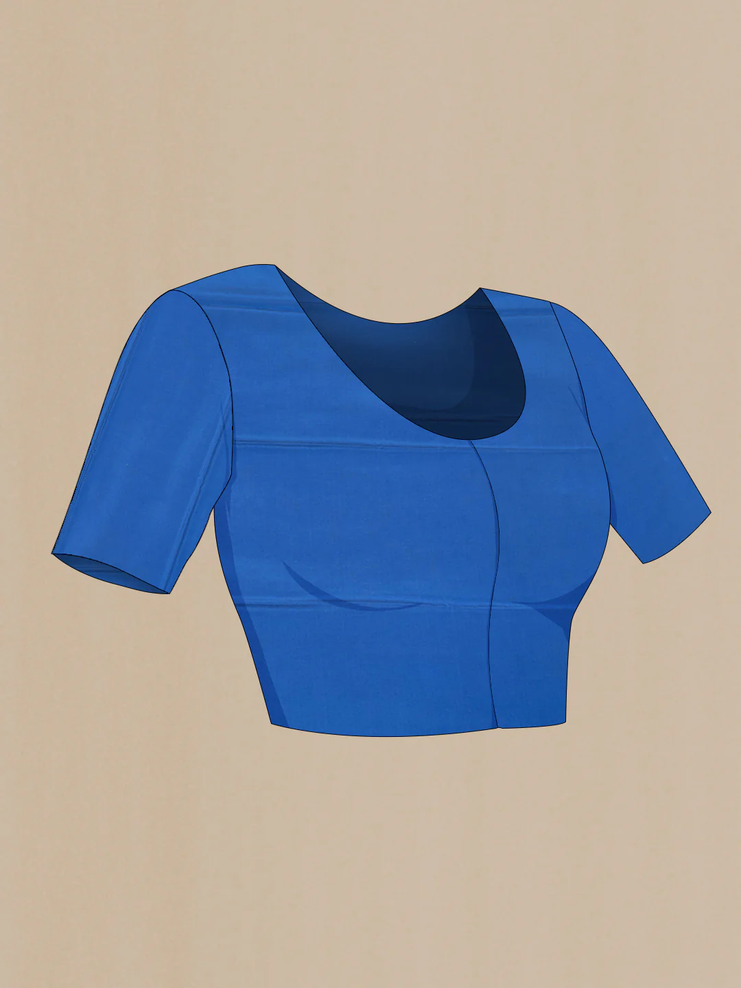 Blue Dual Tone Mysore Crepe Saree - Image 4