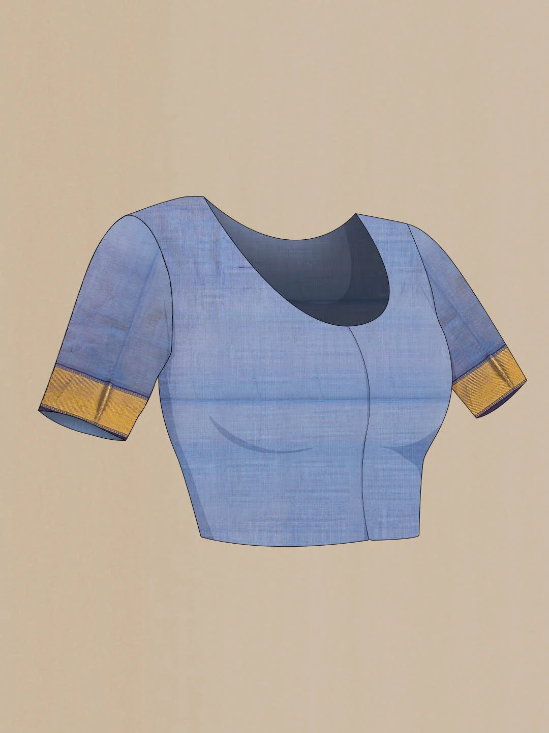 Blue Dual Tone Silk Cotton Saree - Image 4